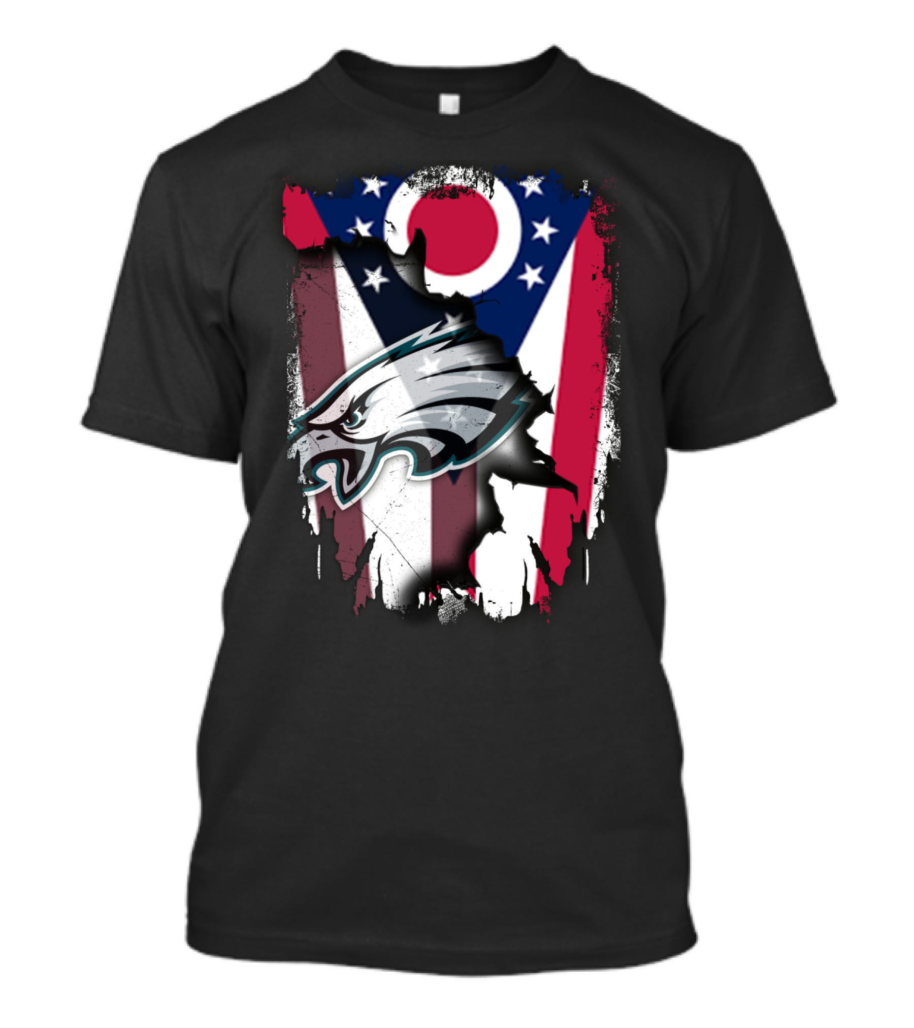 Ohio Flag With Philadelphia Eagles Logo Together T-Shirt