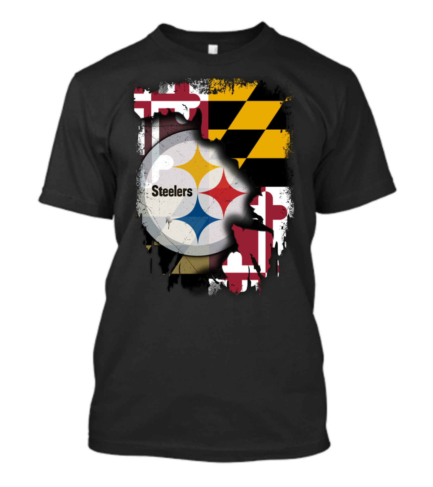 Together Maryland Flag Steelers Logo Fusion T-Shirt