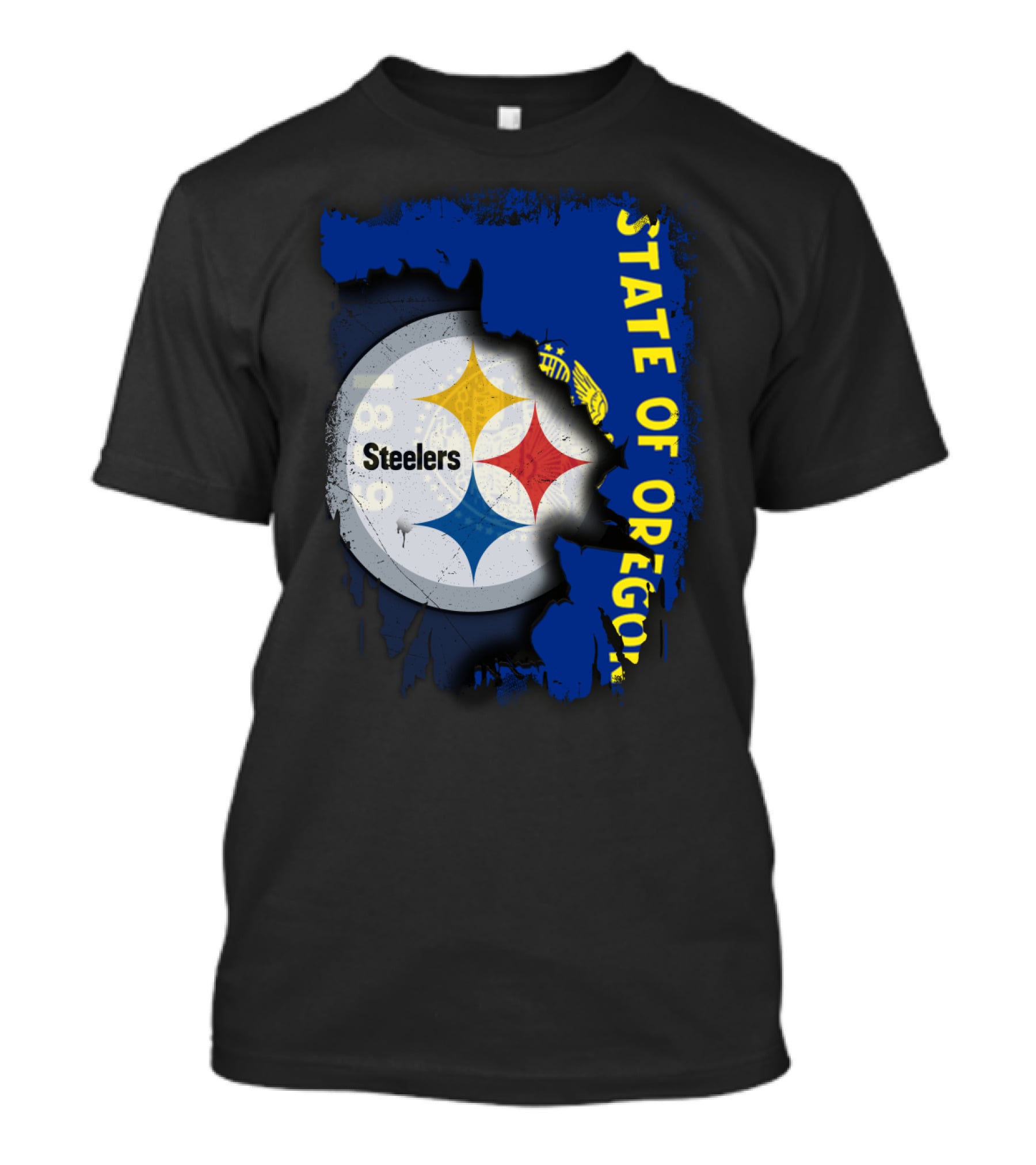 State Of Oregon 1848 Steelers Logo Fusion T-Shirt