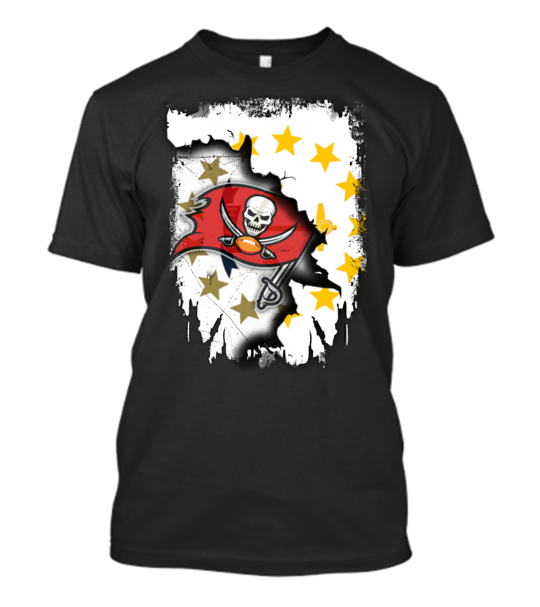 Together Rhode Island With Buccaneers Flag And Stars T-Shirt