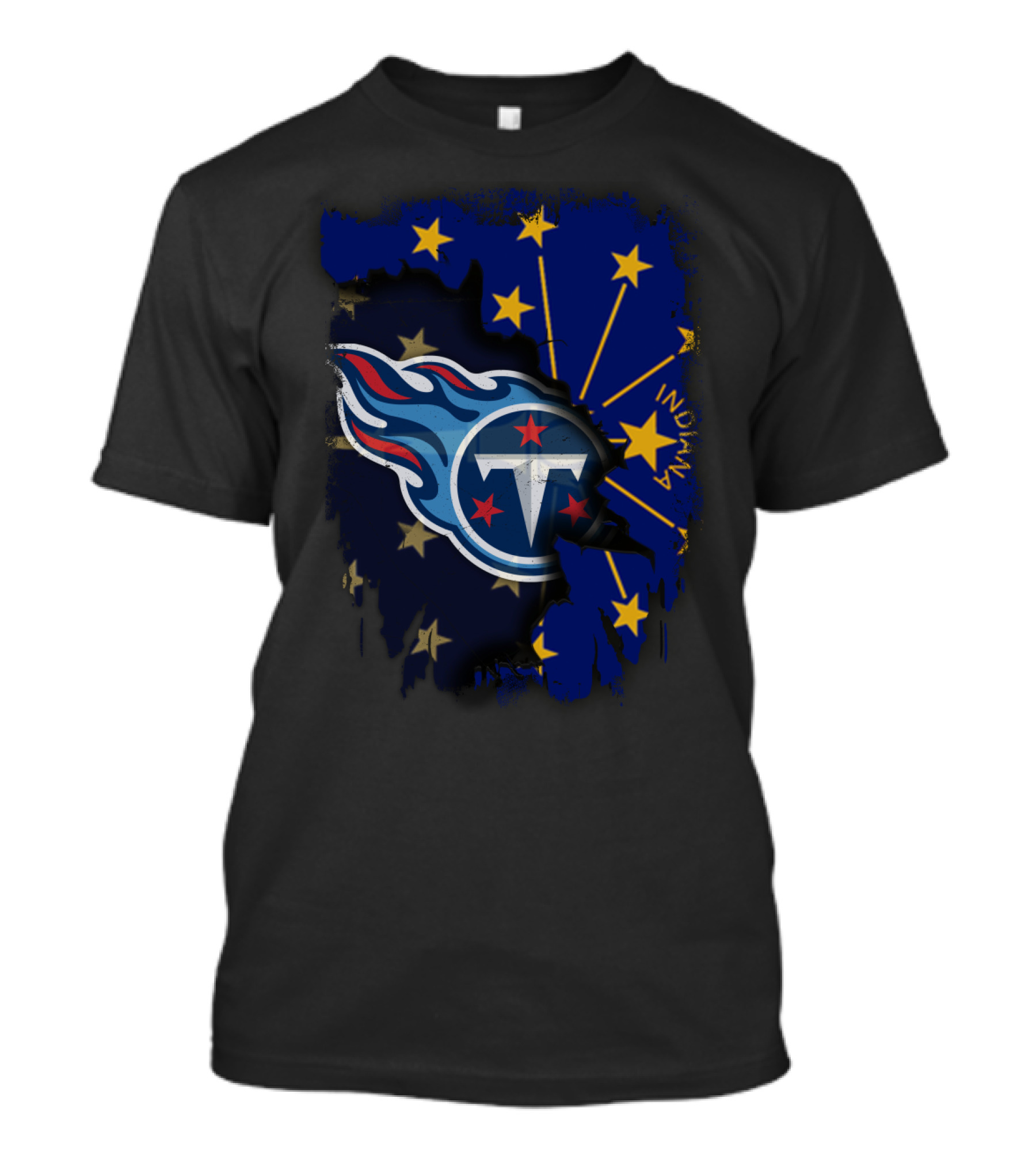 Indianapolis Indiana Meets Tennessee Titans Logo Collaboration T-Shirt