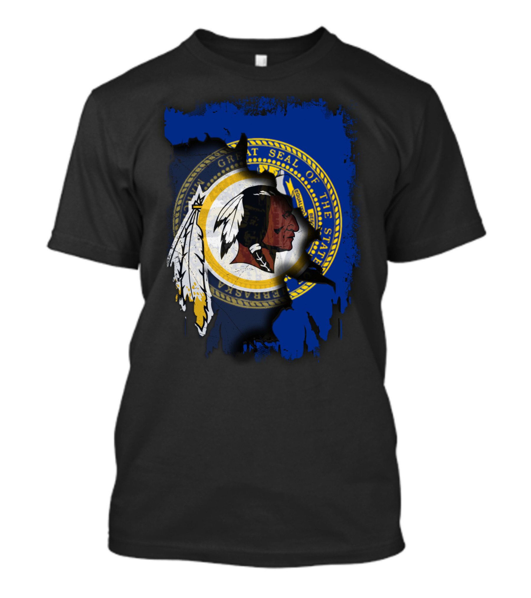 Great Seal Of Nebraska With Redskins T-Shirt