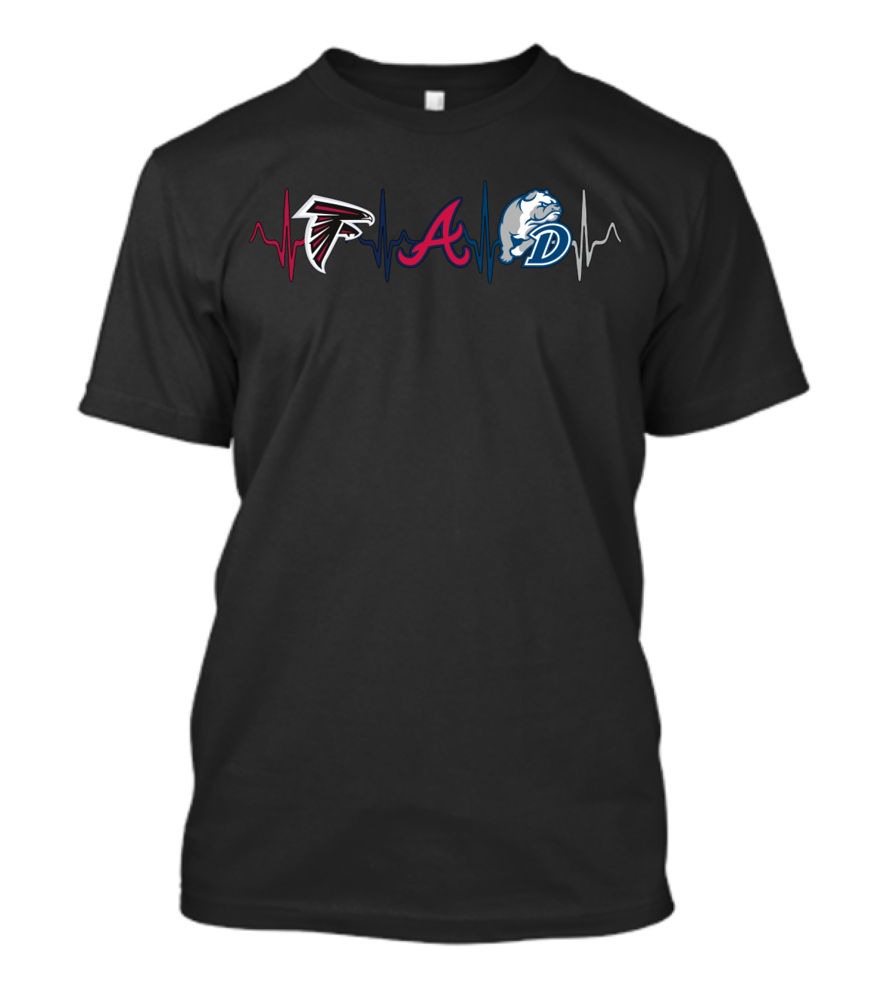 Falcons Braves Bulldogs Heartbeat T-Shirt