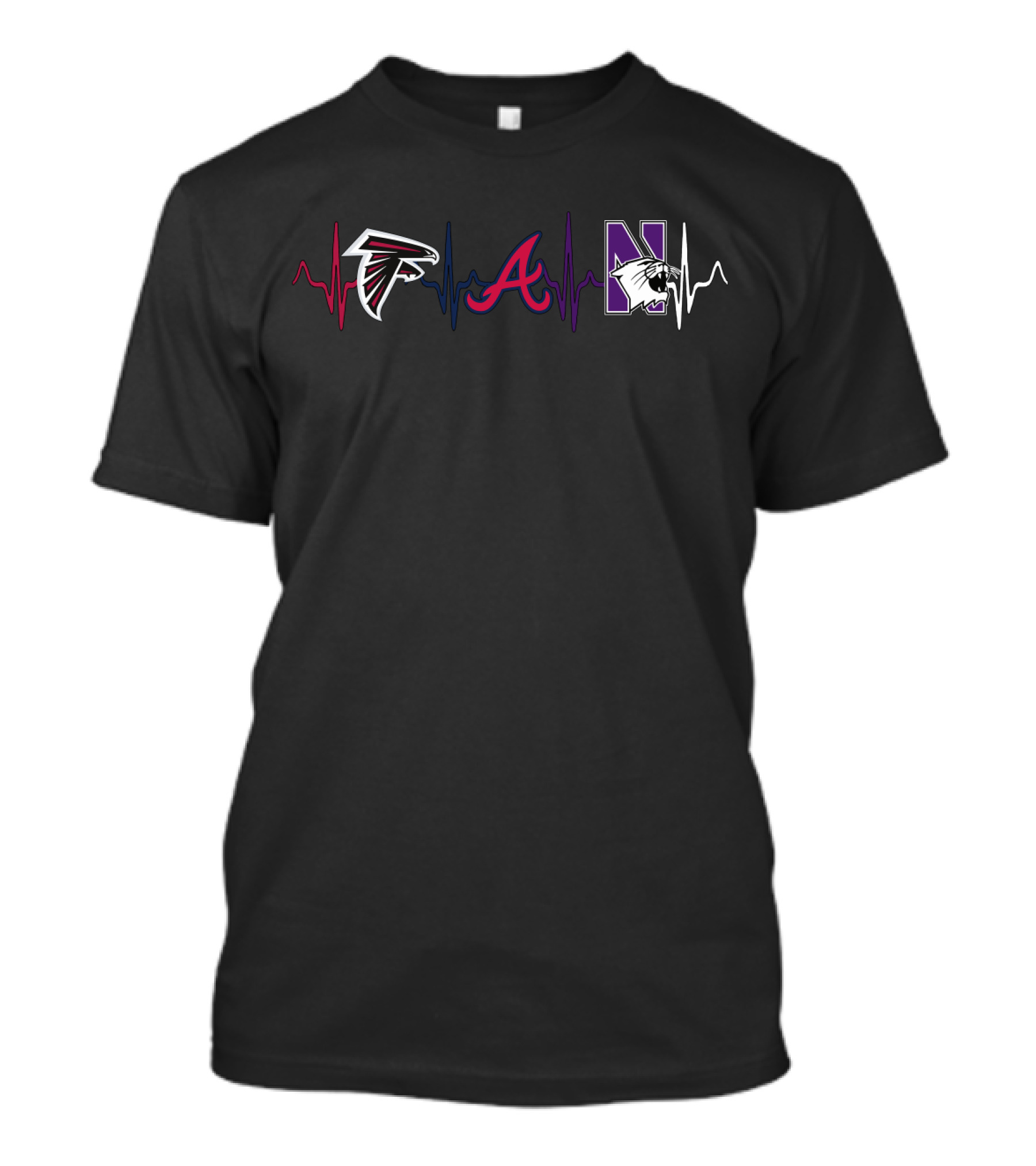 Falcons Braves Northwestern Heartbeat T-Shirt