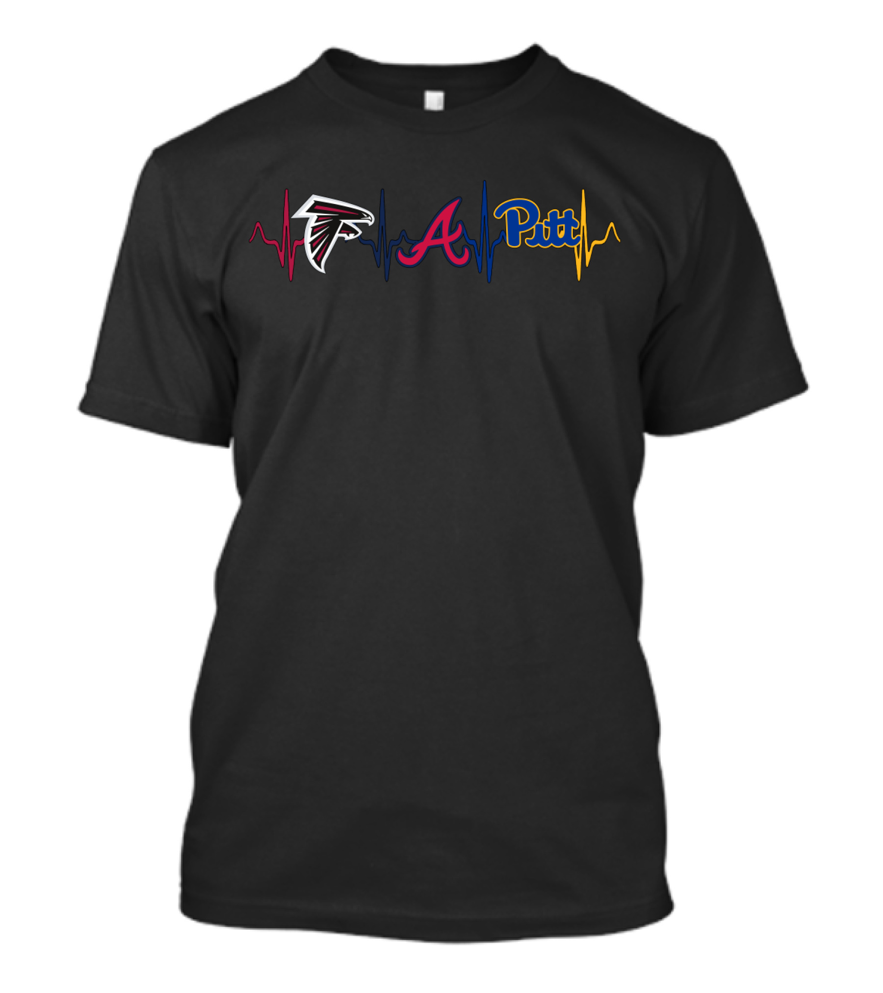 Falcons Braves Pitt Sports Heartbeat T-Shirt