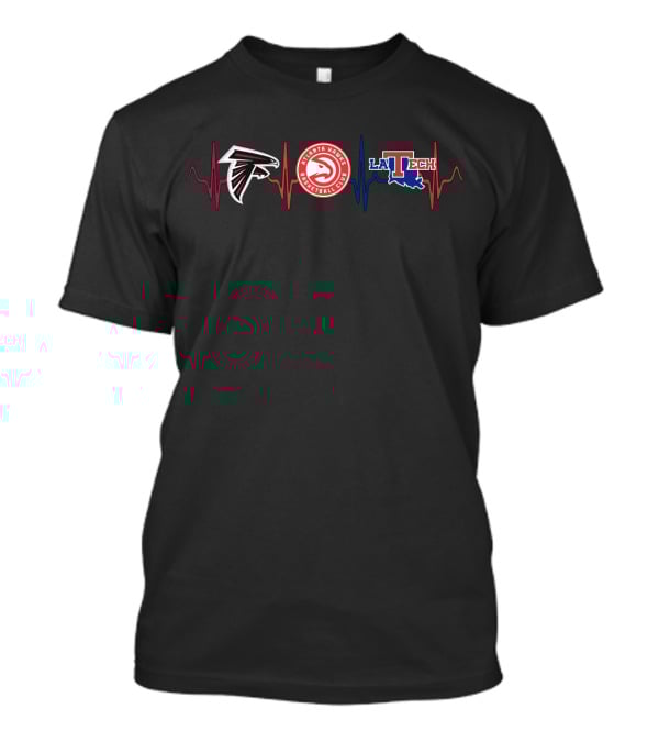 Atlanta Falcons Hawks La Tech Heartbeat T-Shirt