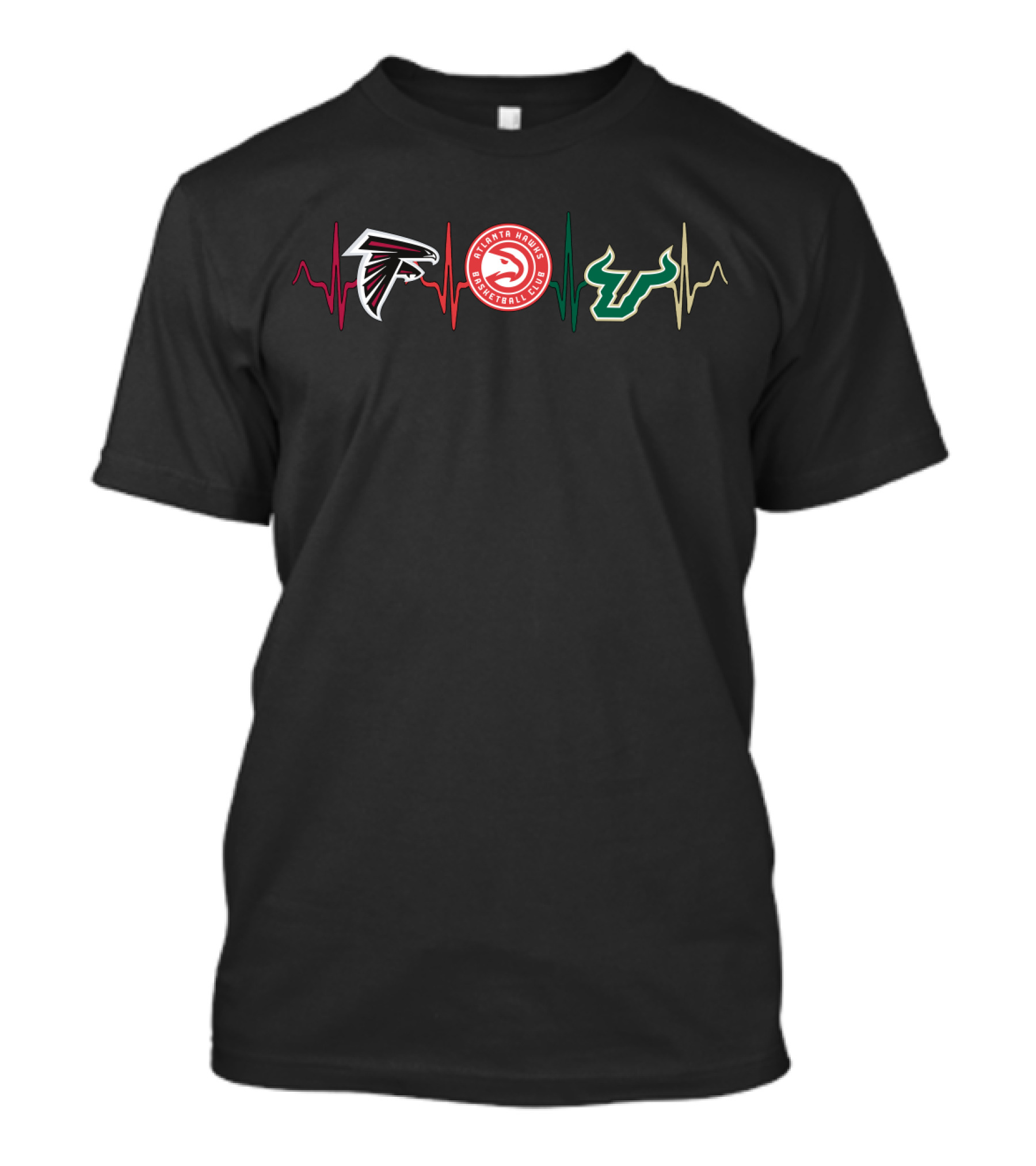 Love Falcons Atlanta Hawks South Florida Bulls Sfb T-Shirt