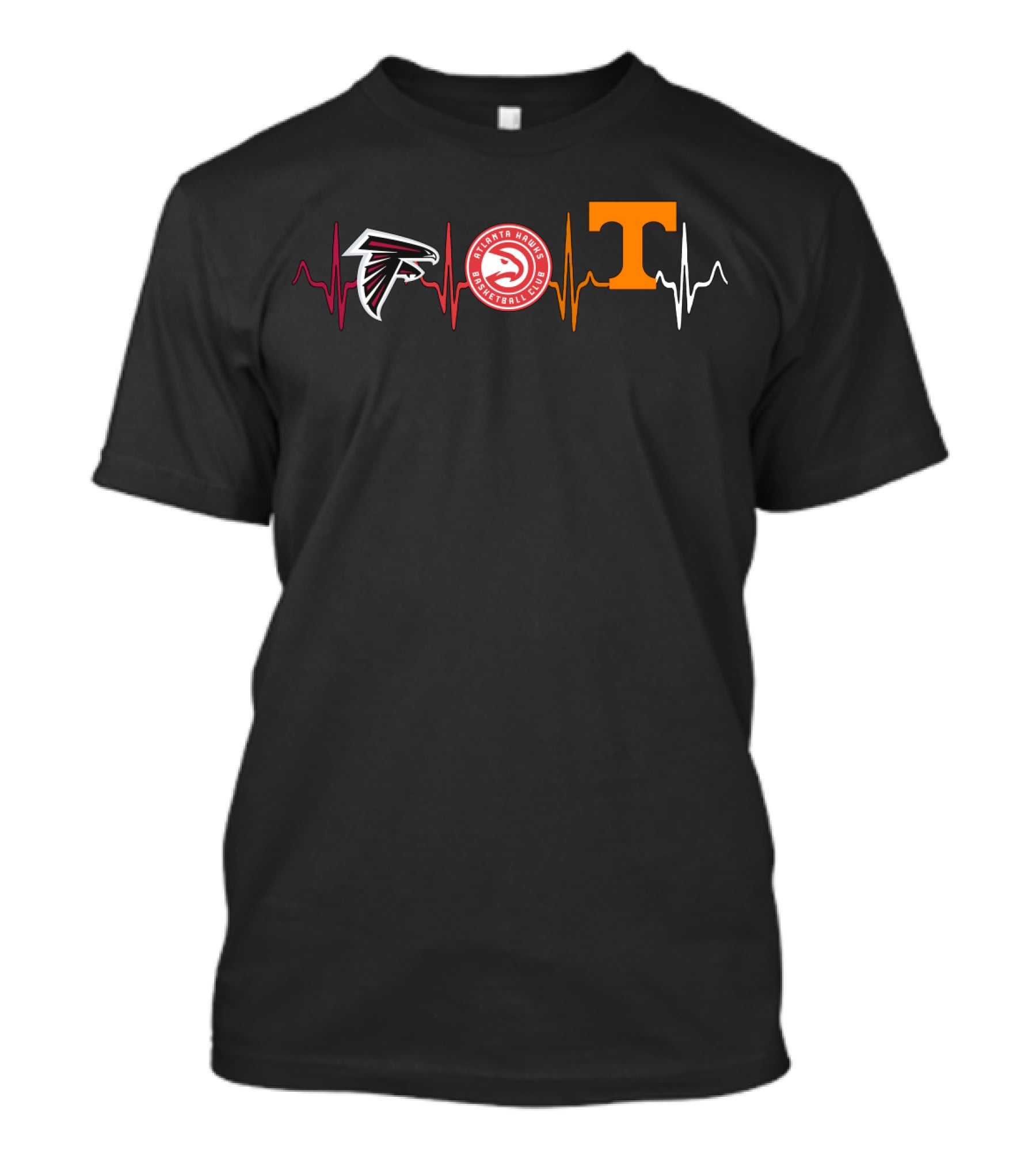 Atlanta Falcons And Hawks Heartbeat With Tennessee Volunteers T-Shirt