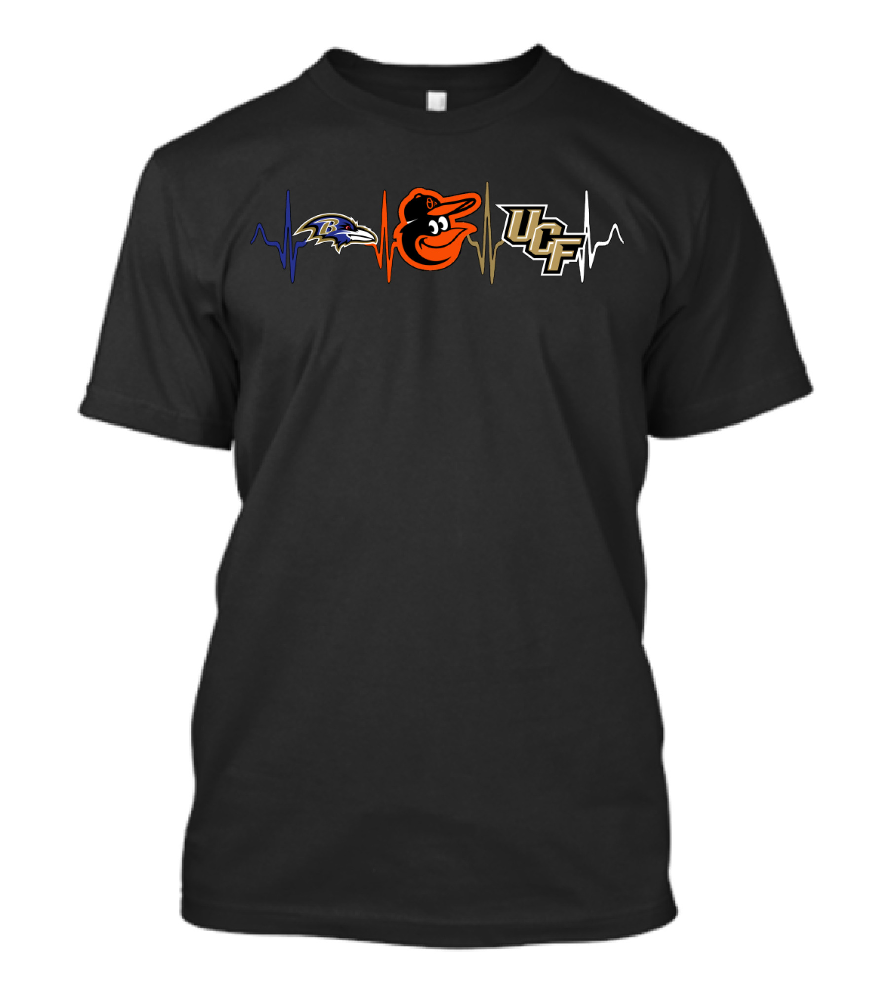 Baltimore Ravens Baltimore Orioles Ucf Heartbeat Uk T-Shirt