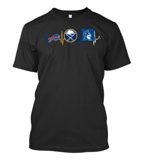 Buffalo Bills Buffalo Sabres Duke Blue Devils Heartbeat T-Shirt