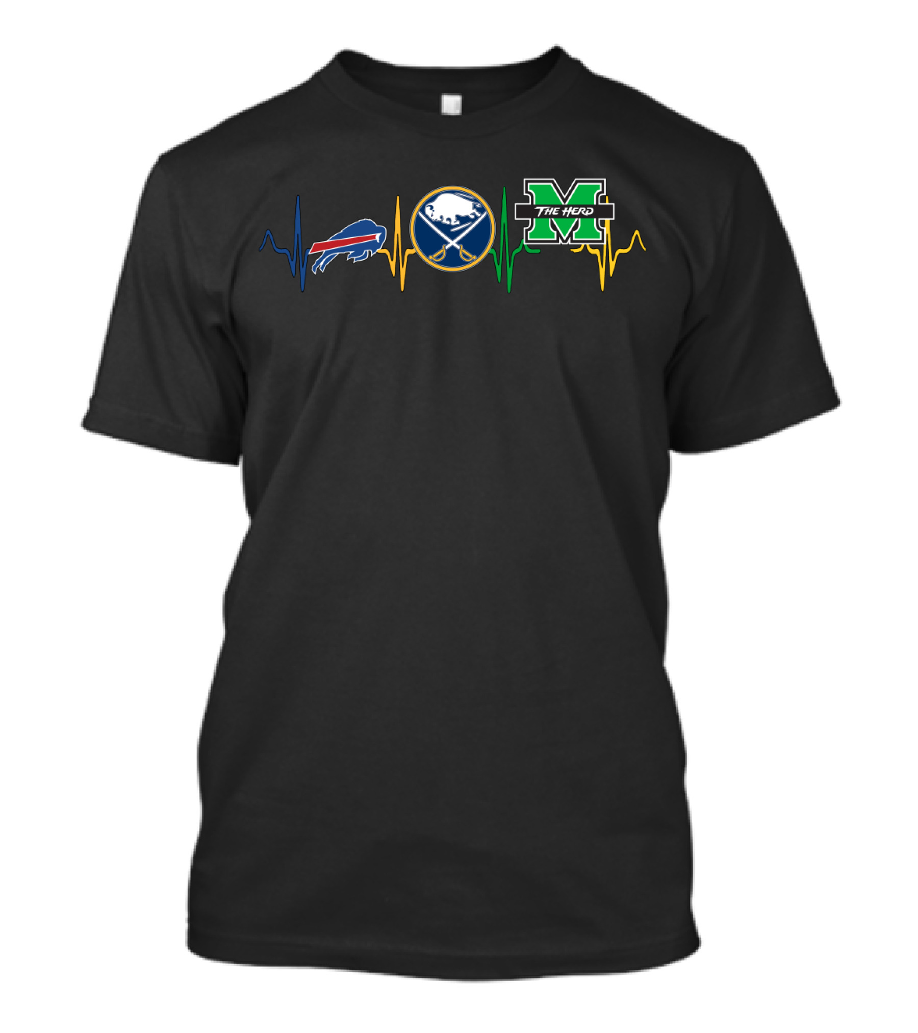 Buffalo Bills Sabres Marshall The Herd Heartbeat T-Shirt