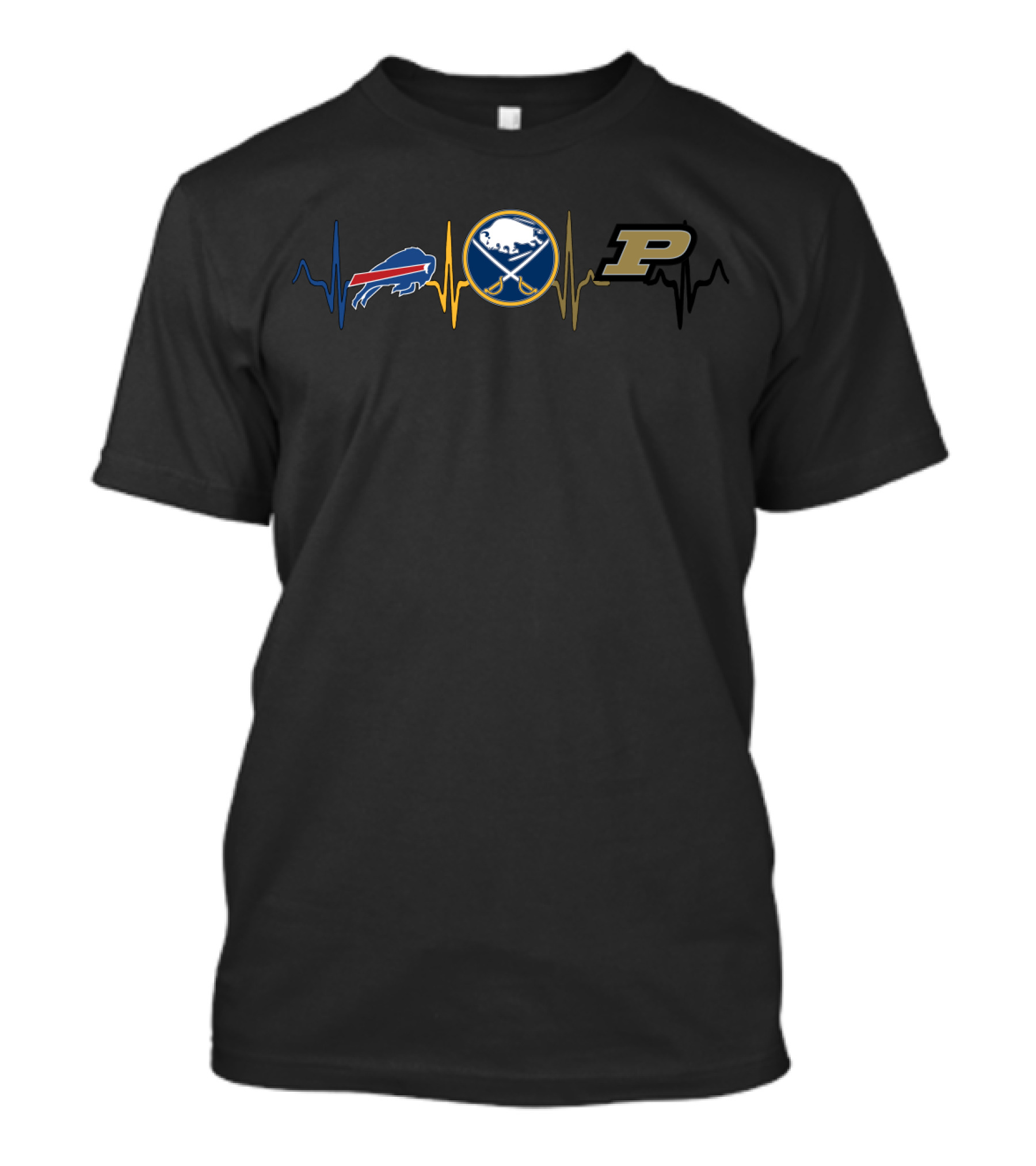 Buffalo Bills Buffalo Sabres Purdue Boilermakers Heartbeat T-Shirt