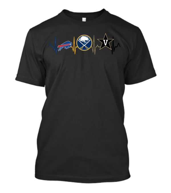 Buffalo Bills Buffalo Sabres Vanderbilt Commodores Heartbeat T-Shirt
