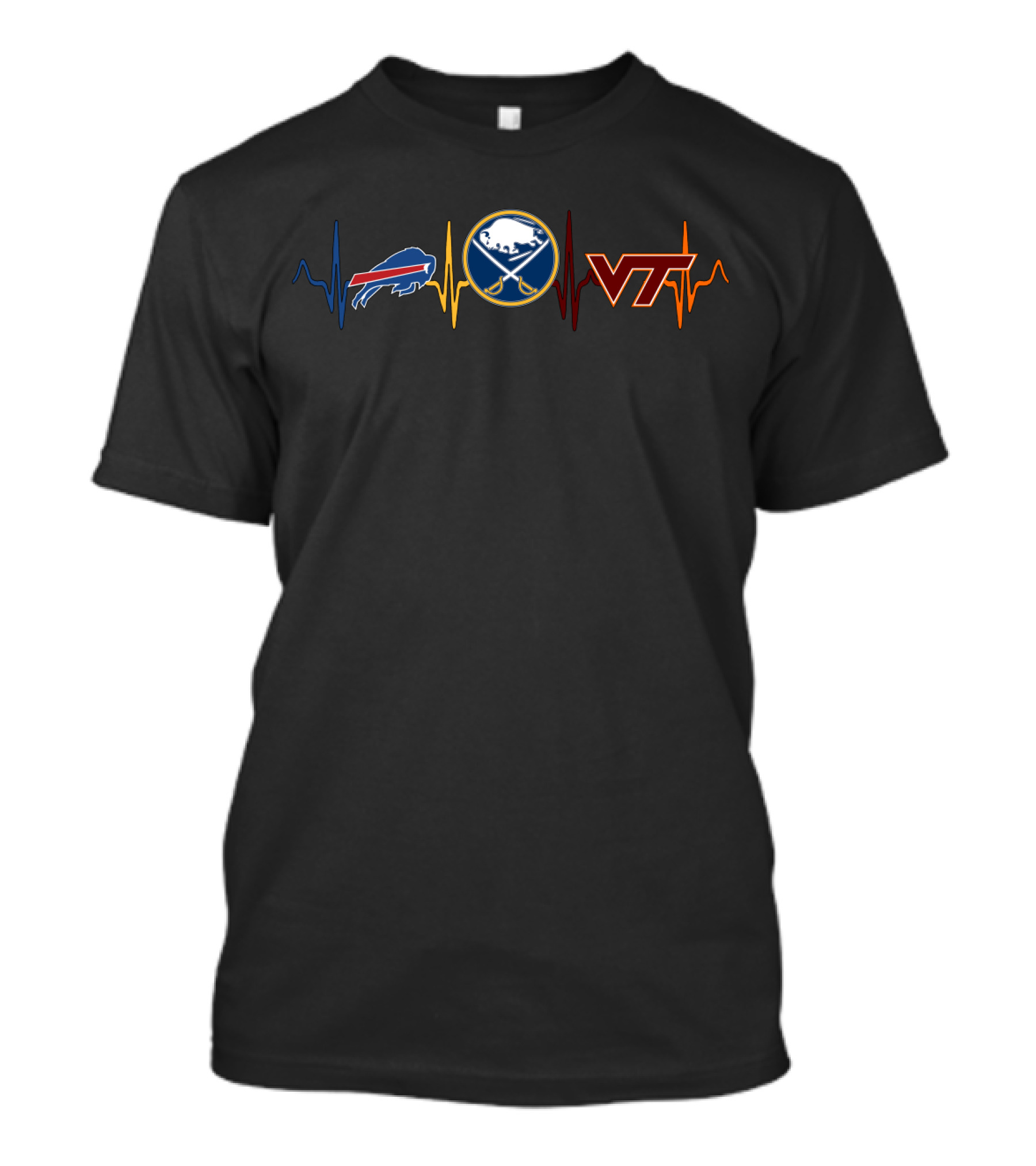 Buffalo Bills Buffalo Sabres Virginia Tech Heartbeat Vth T-Shirt
