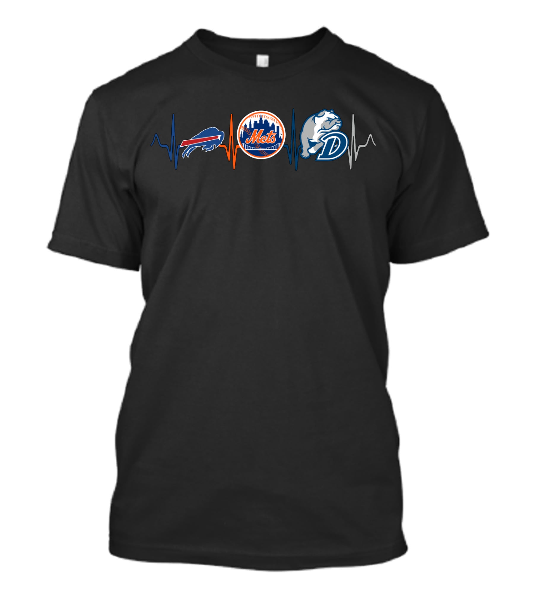 Buffalo Bills New York Mets Drake Bulldogs Heartbeat T-Shirt