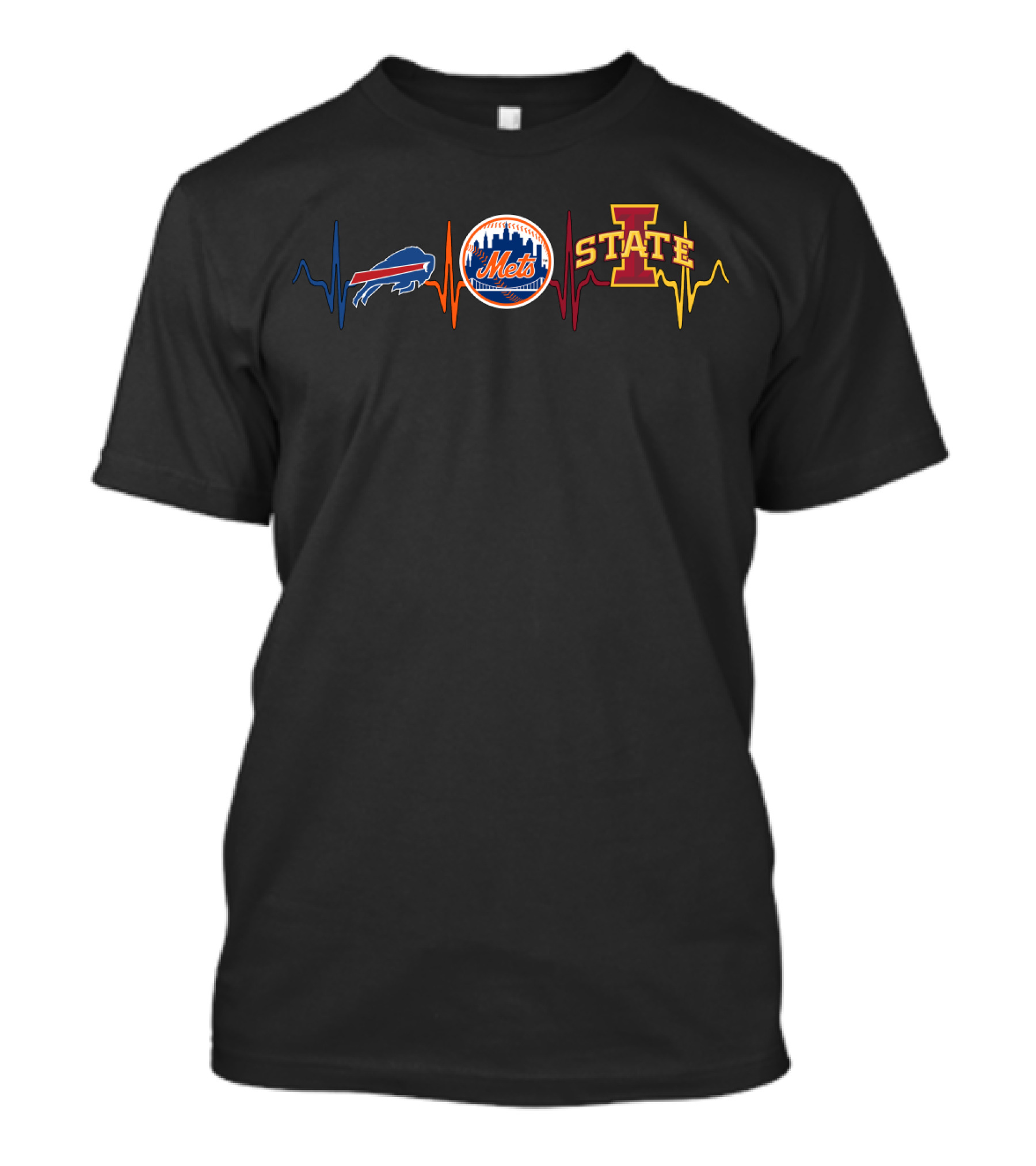 Buffalo Bills New York Mets Iowa State Heartbeat T-Shirt