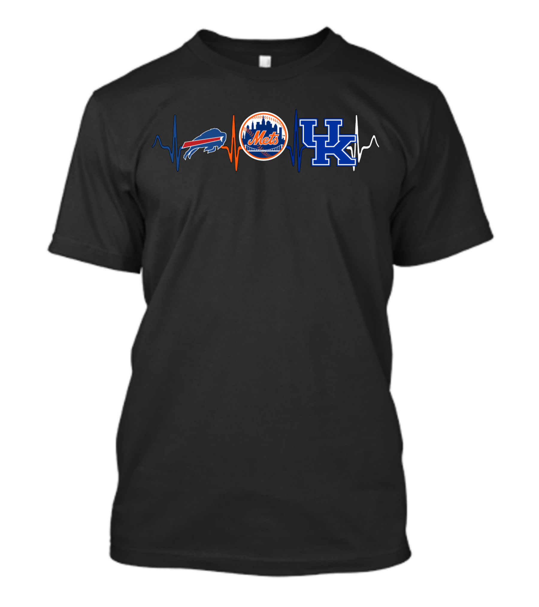 Buffalo Bills New York Mets Kentucky Wildcats Heartbeat Combination T-Shirt
