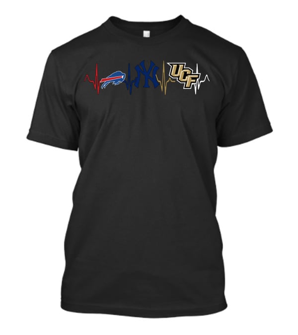 Buffalo Bills New York Yankees Ucf Heartbeat T-Shirt