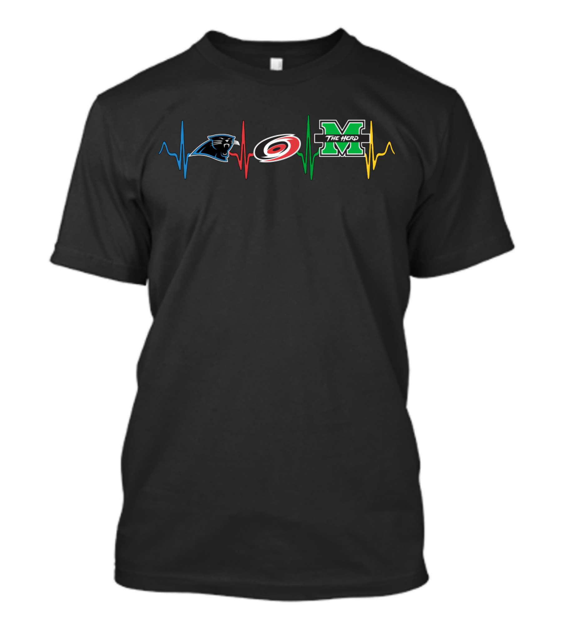 Panthers Hurricanes Marshall The Herd Heartbeat T-Shirt