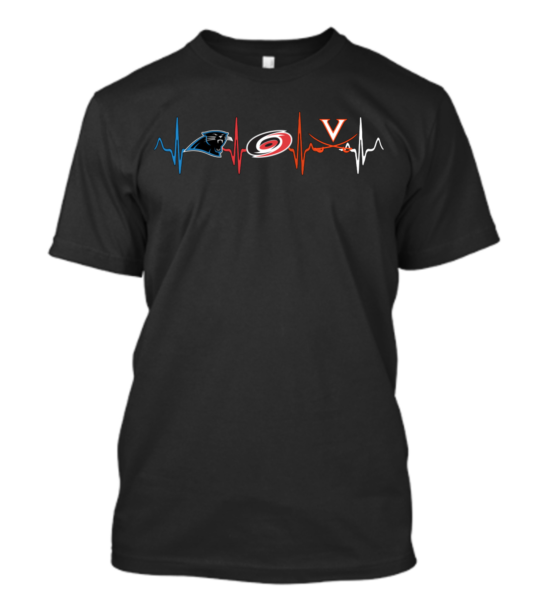 Love Carolina Panthers Hurricanes Virginia Cavaliers Pulse T-Shirt