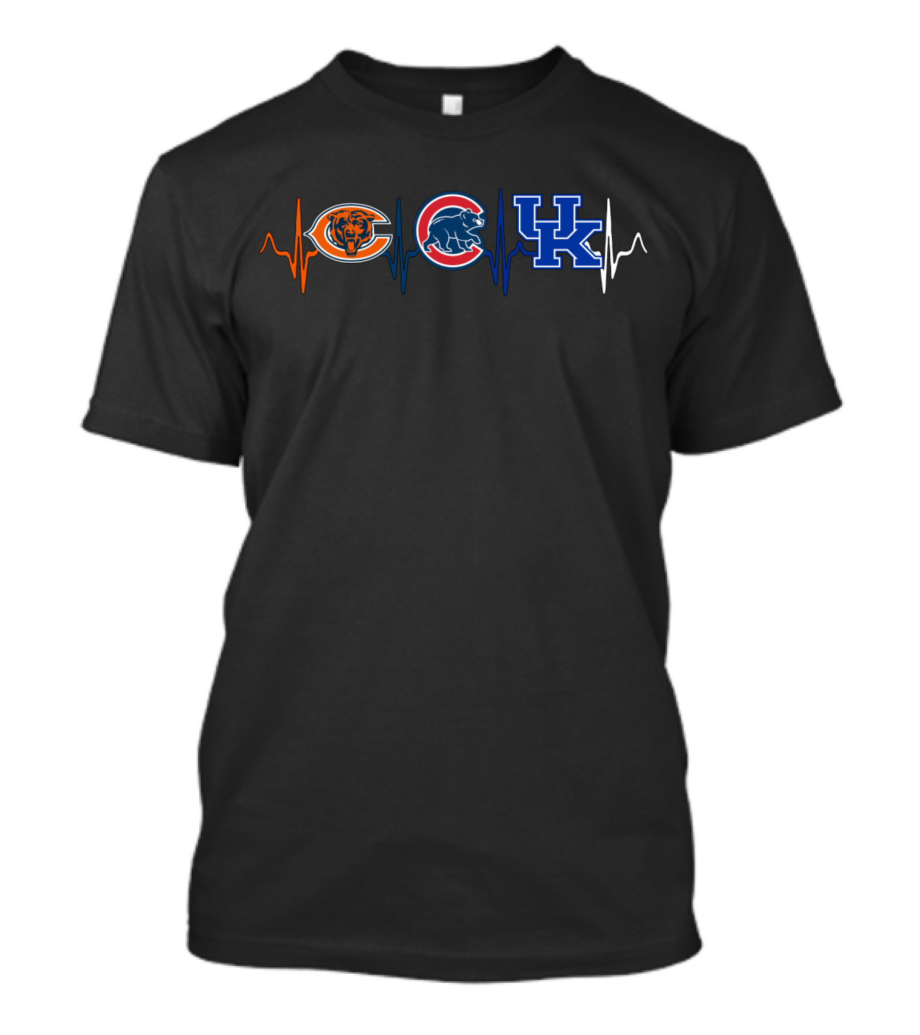 Chicago Bears Cubs Kentucky Wildcats Heartbeat T-Shirt