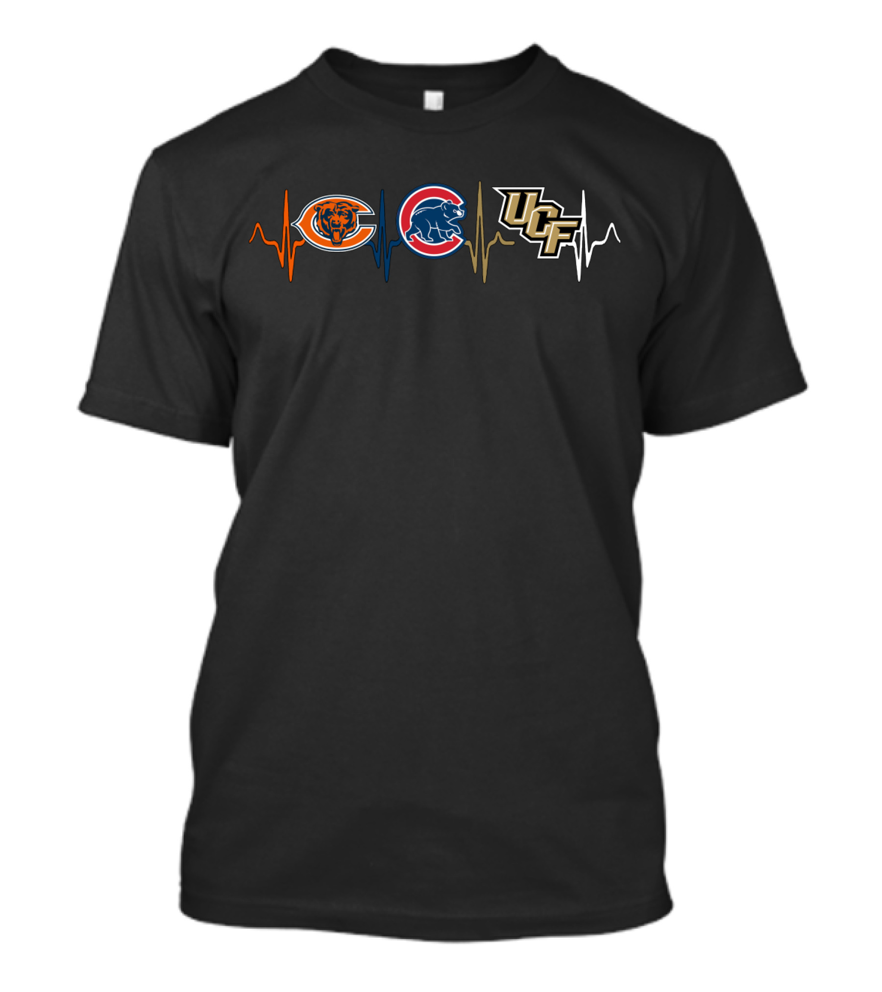 Chicago Bears Cubs Ucf Heartbeat T-Shirt