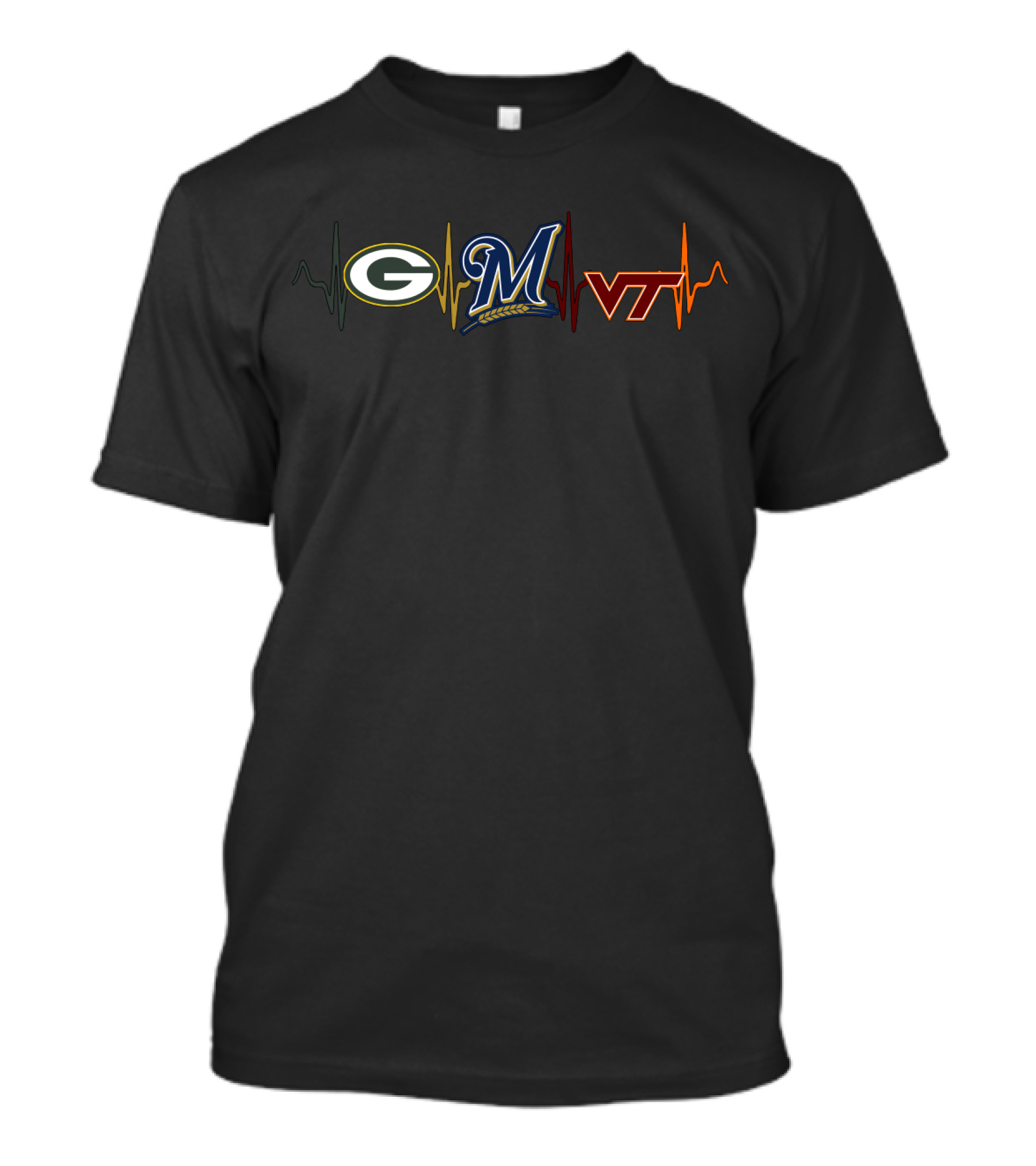 Love Packers Brewers Vth Heartbeat T-Shirt