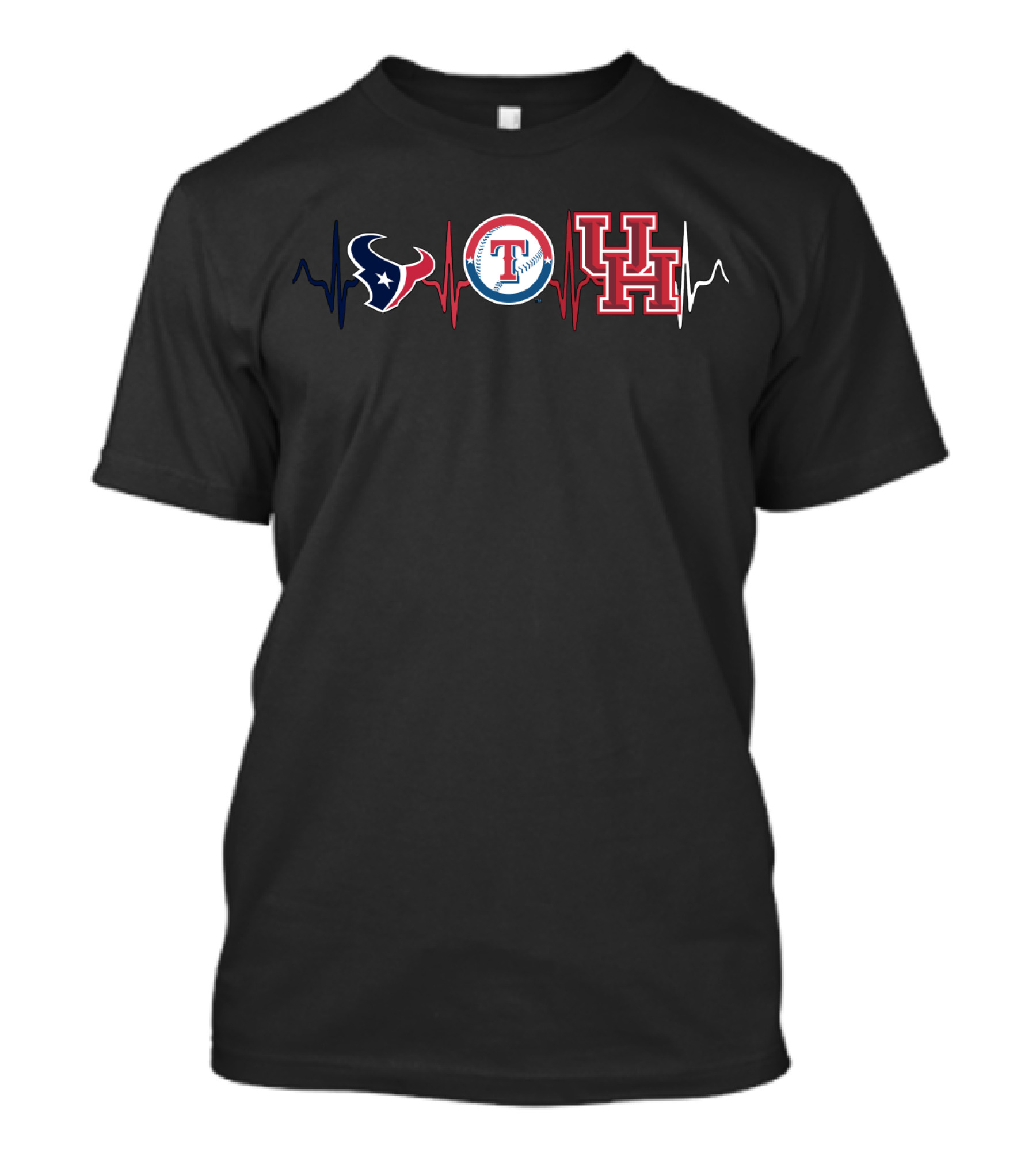Texans Rangers Uh Love Heartbeat T-Shirt