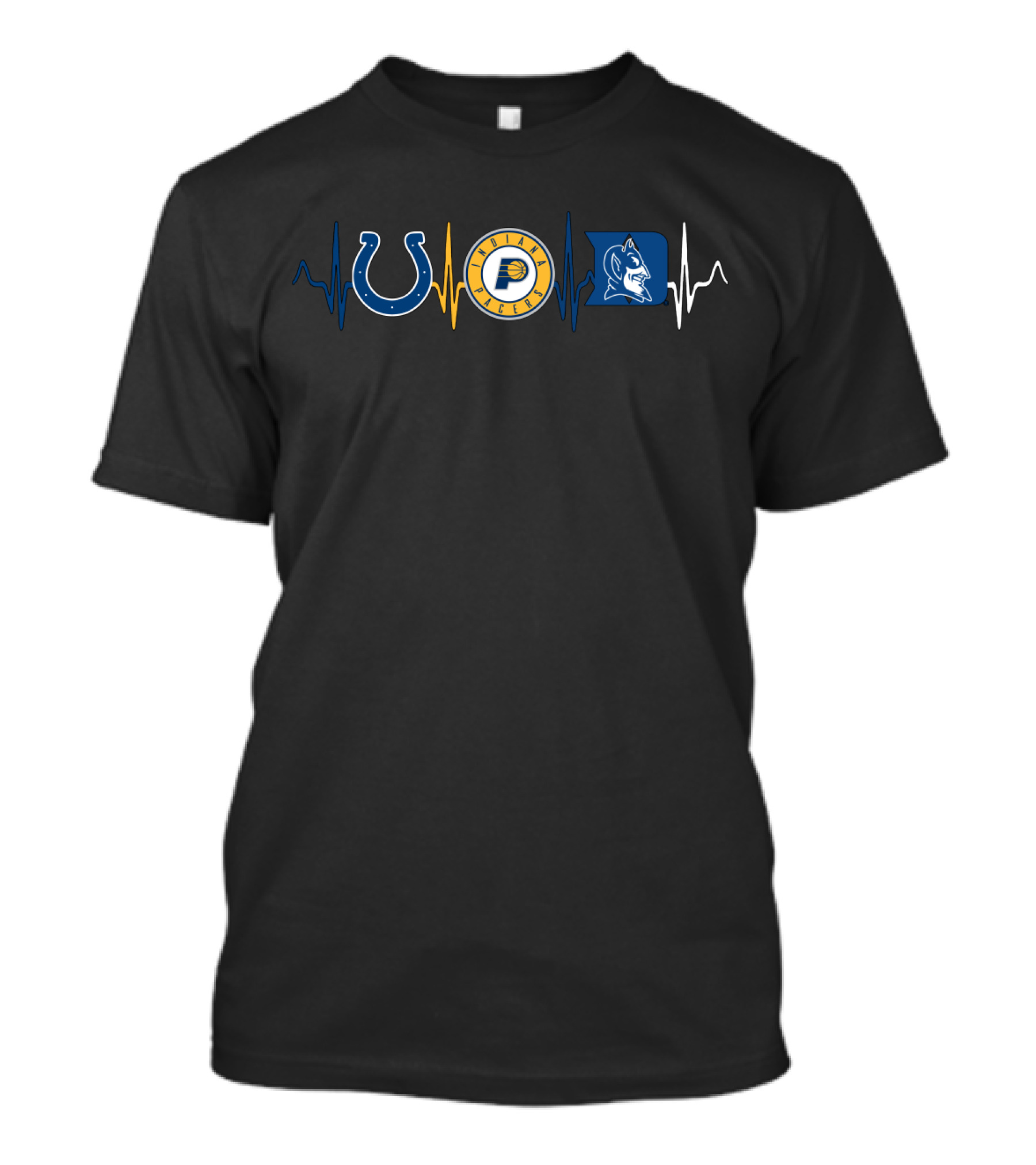 Colts Pacers Blue Devils Heartbeat T-Shirt