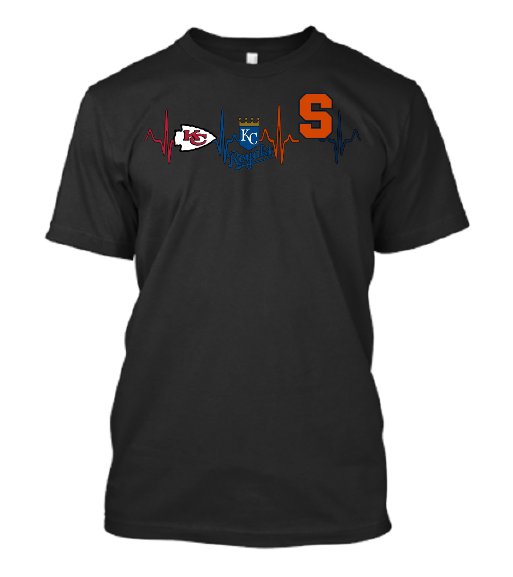 Kansas City Chiefs Royals Syracuse Heartbeat T-Shirt