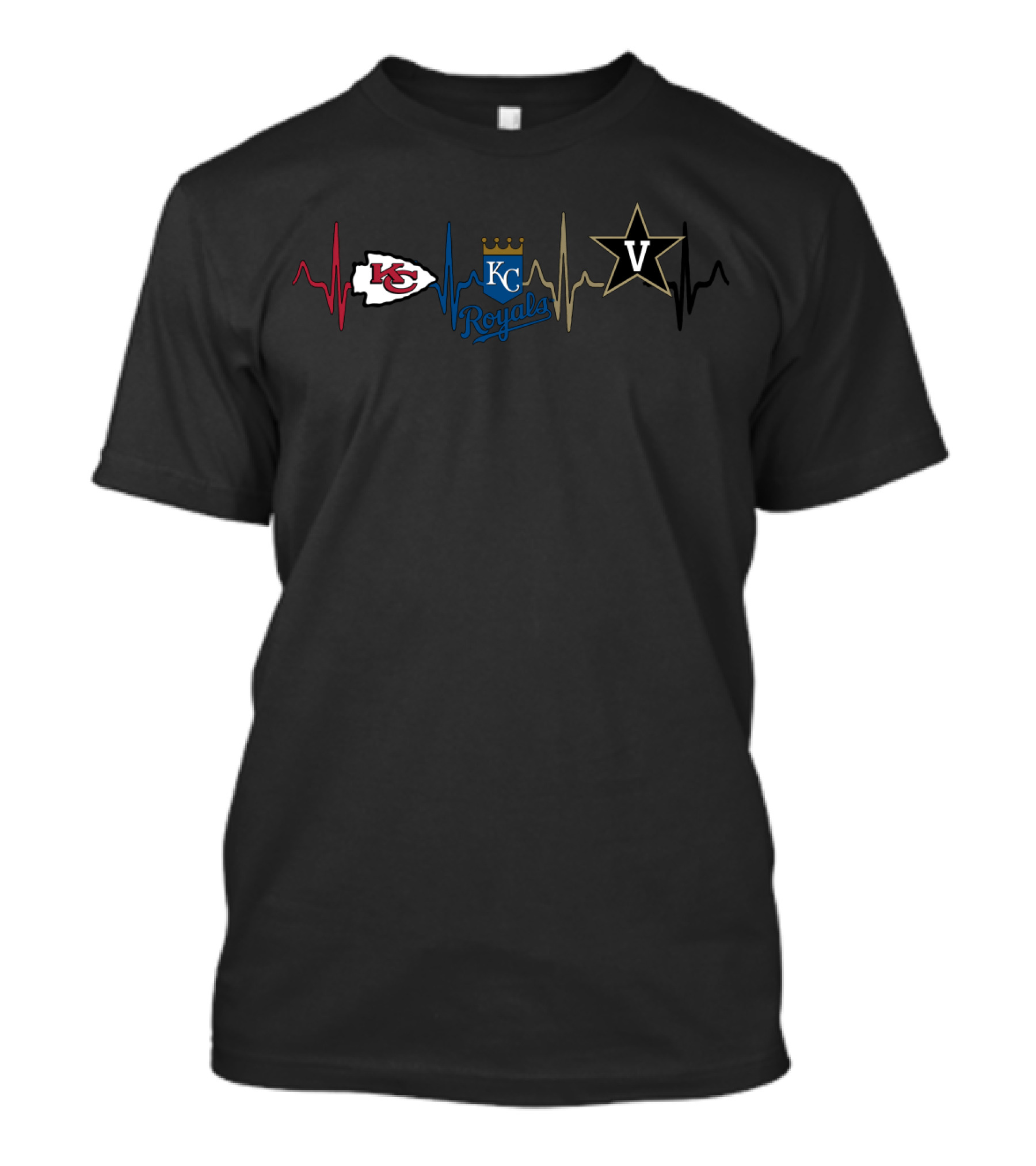 Love Chiefs Kc Royals V Heartbeat T-Shirt