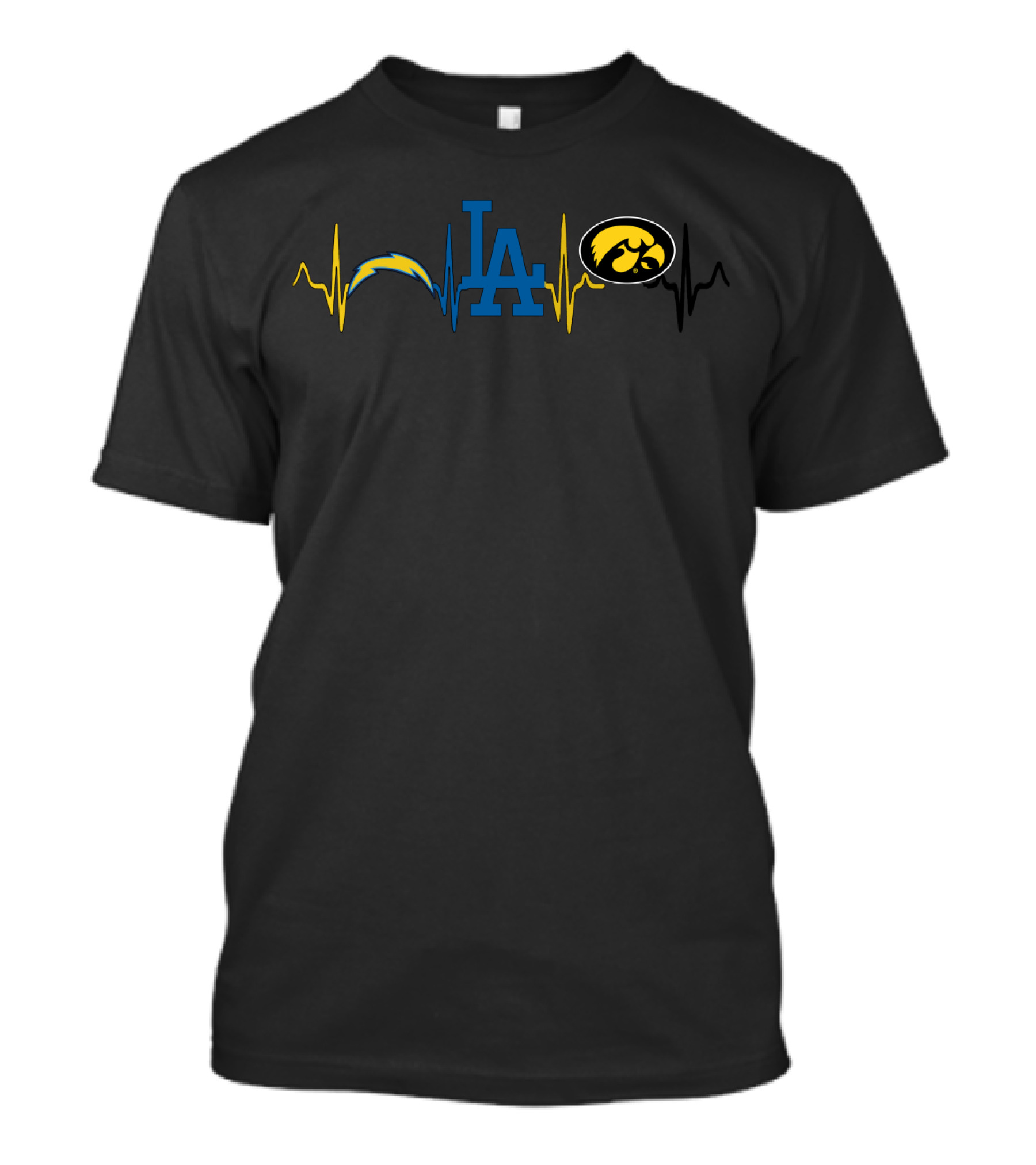 Love Chargers Dodgers Iowa Hawkeyes T-Shirt
