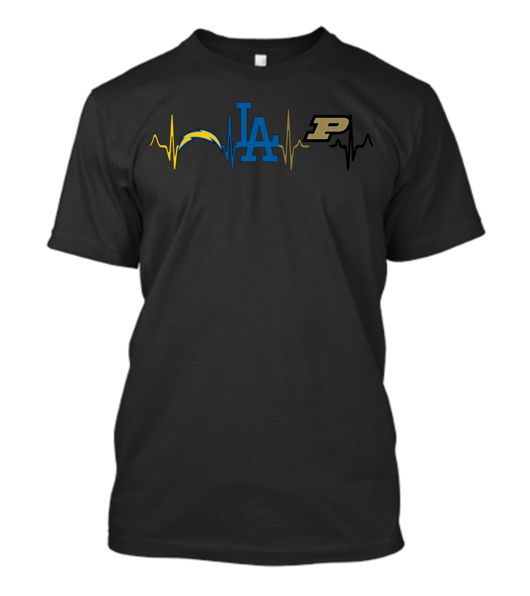 Chargers Dodgers Purdue Heartbeat T-Shirt