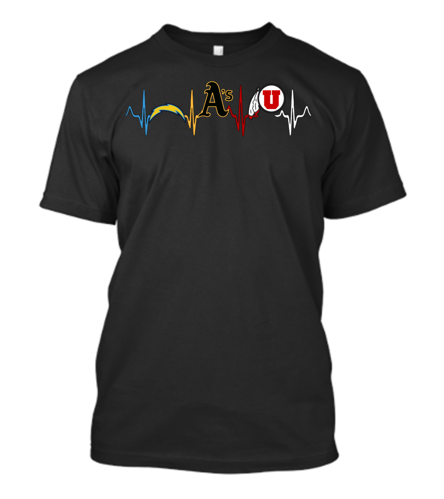 Chargers A's Athletics U Heartbeat T-Shirt