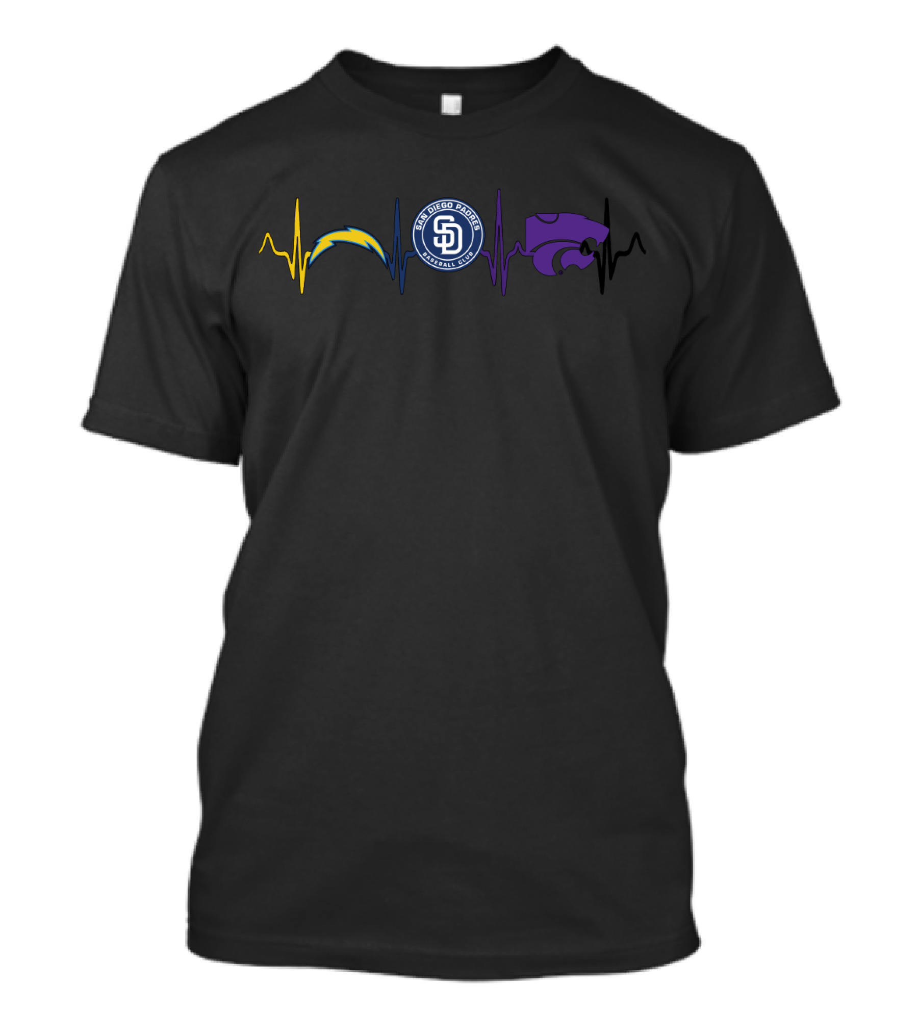 Love Chargers San Diego Padres Kansas State Wildcats Ksw T-Shirt