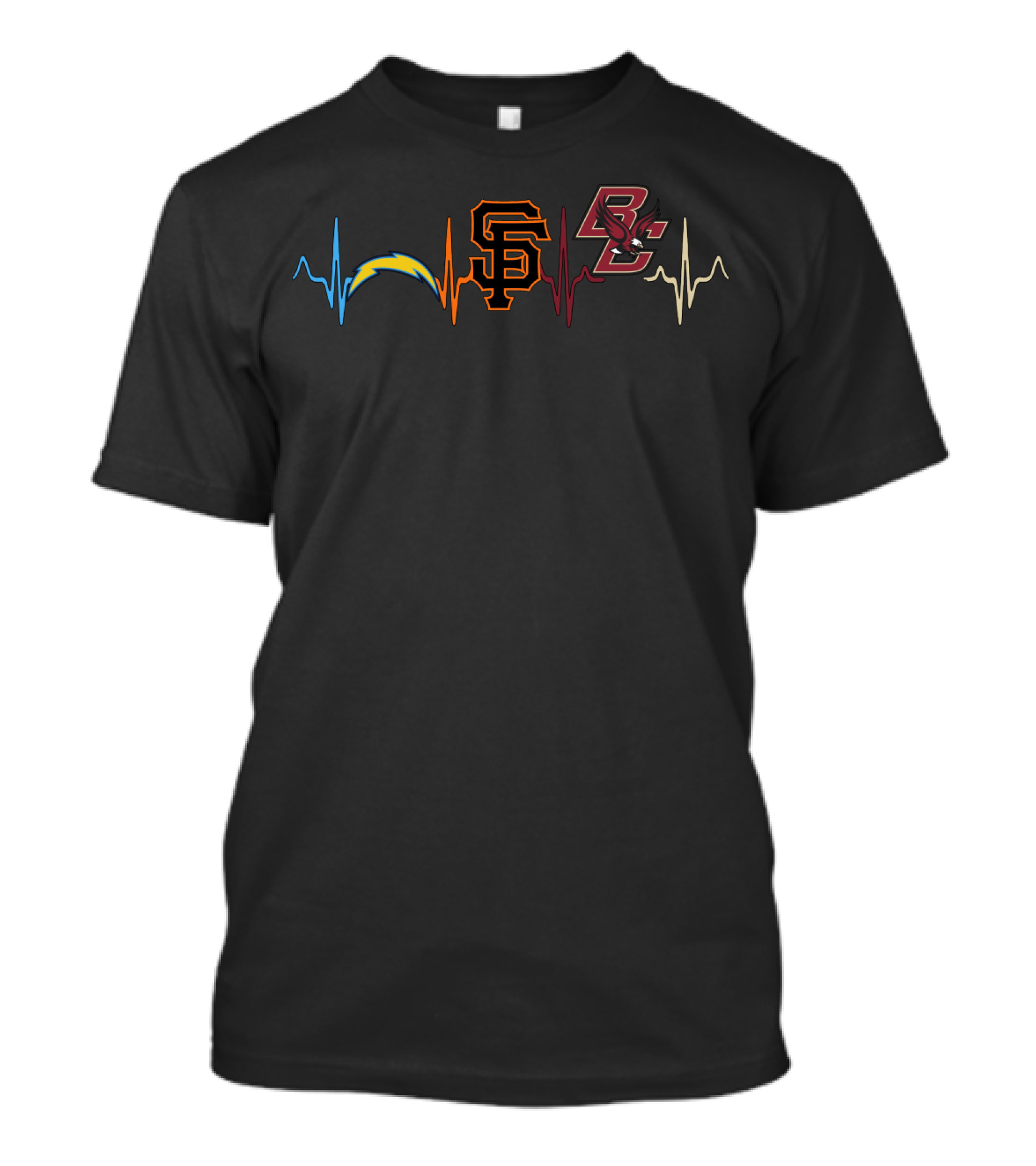 Chargers San Francisco Boston College Heartbeat T-Shirt