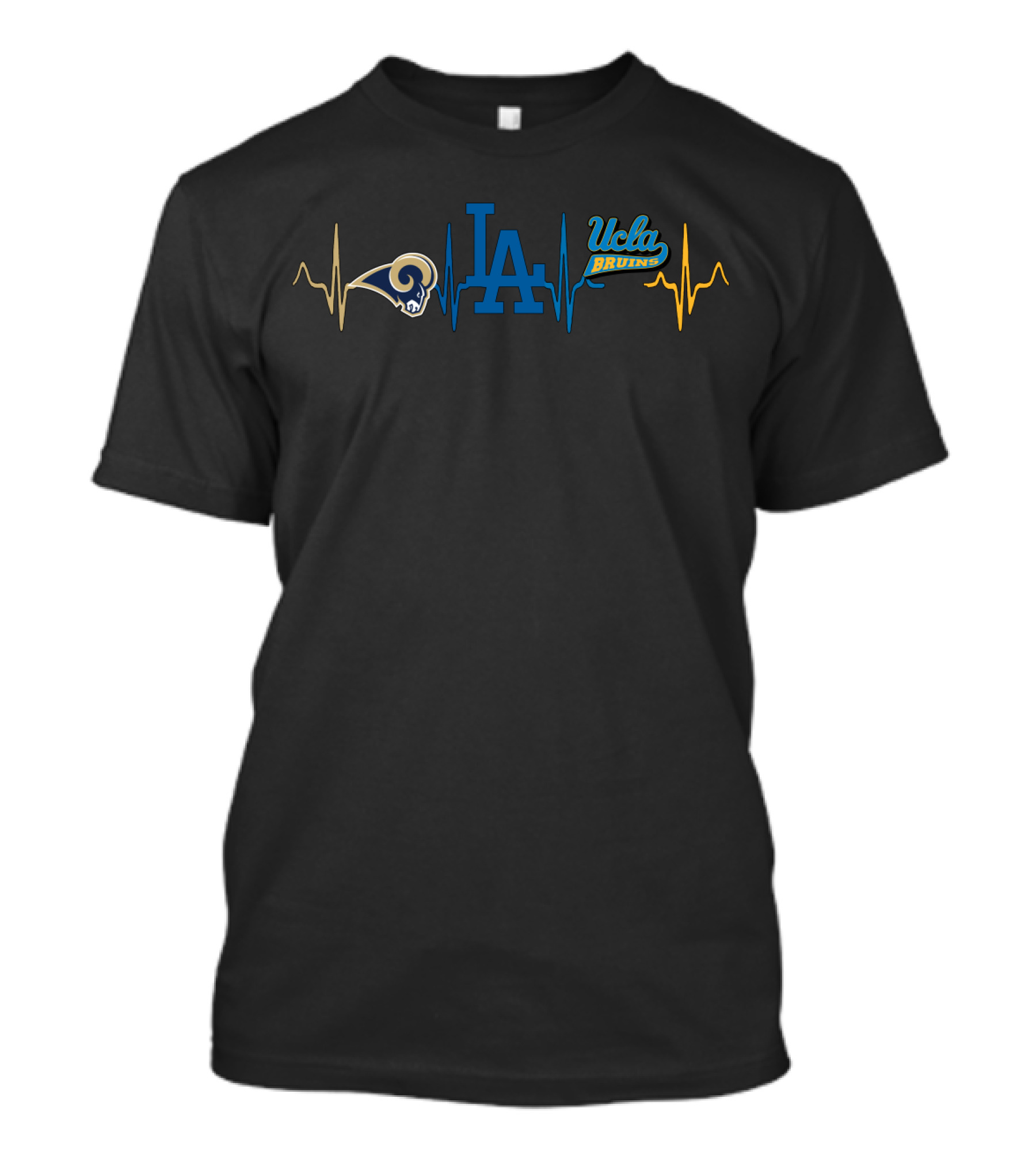 Love Rams La Dodgers Ucla Bruins Heartbeat T-Shirt