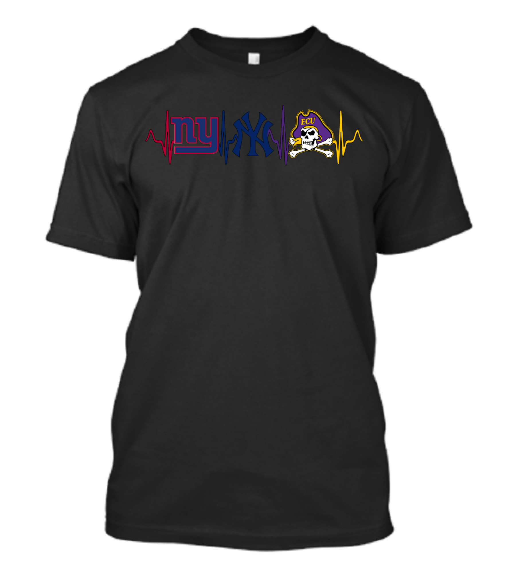Ny Giants Yankees Ecu Heartbeat T-Shirt