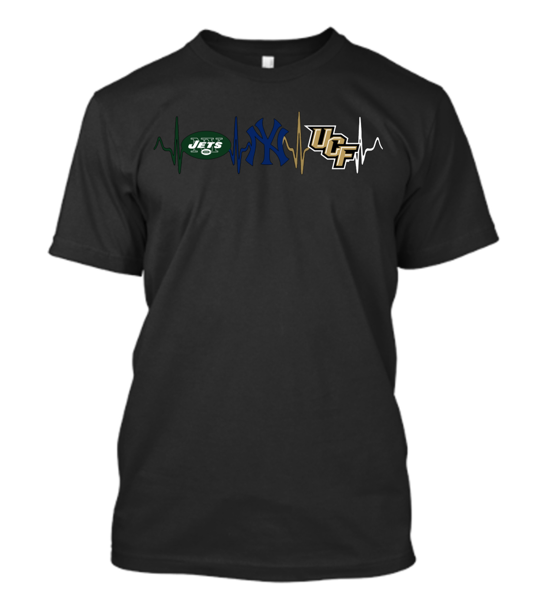 Jets Yankees Ucf Heartbeat T-Shirt