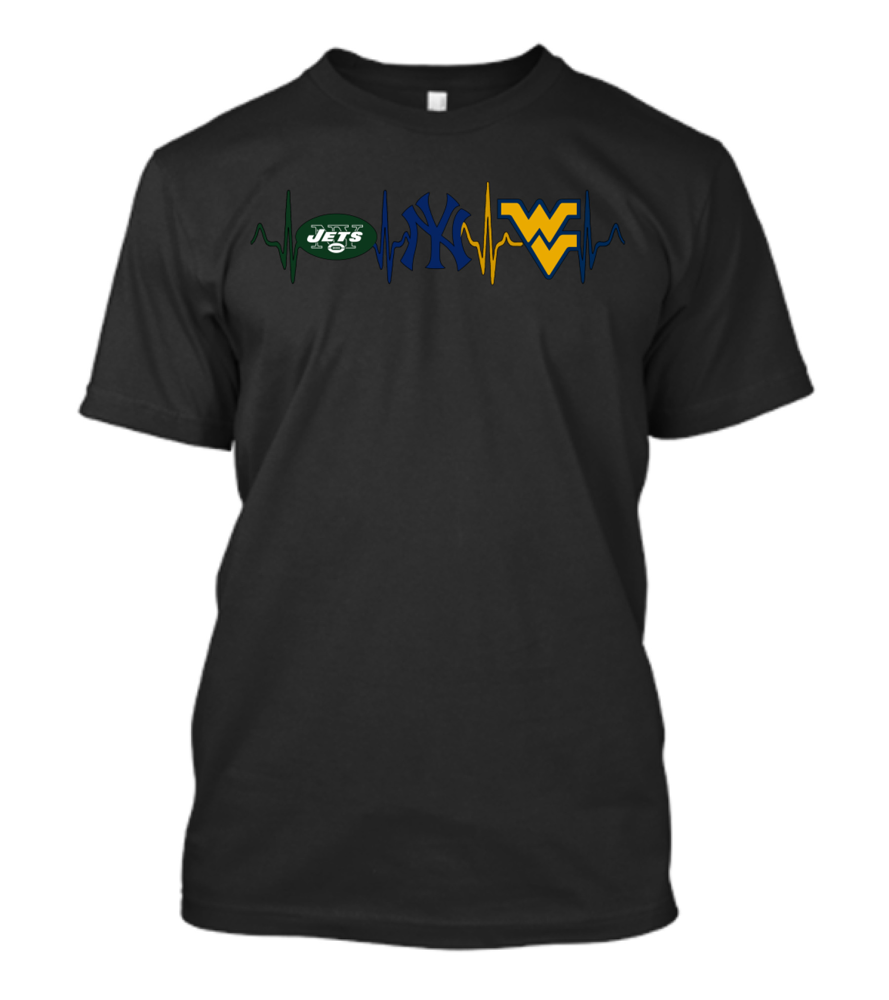Love New York Jets Yankees West Virginia Mountaineers T-Shirt
