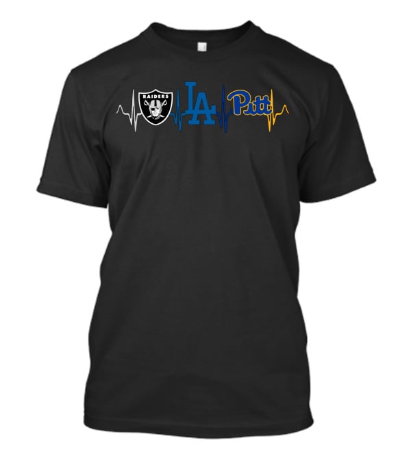 Raiders La Dodgers Pitt Heartbeat T-Shirt