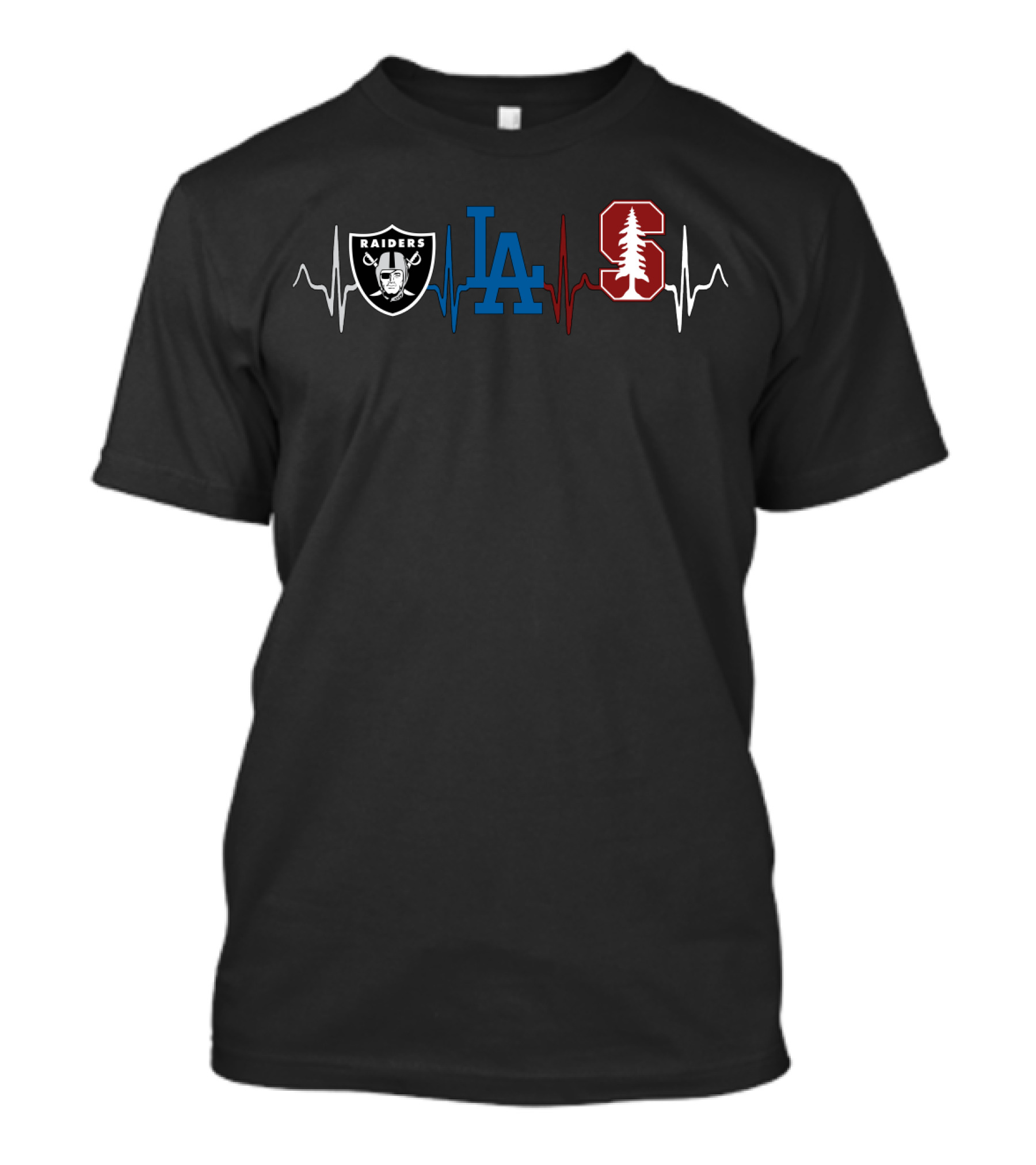 Raiders La Dodgers Stanford Heartbeat T-Shirt