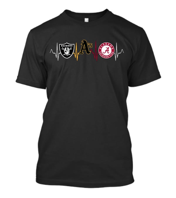Raiders Athletics Alabama Crimson Tide Heartbeat T-Shirt