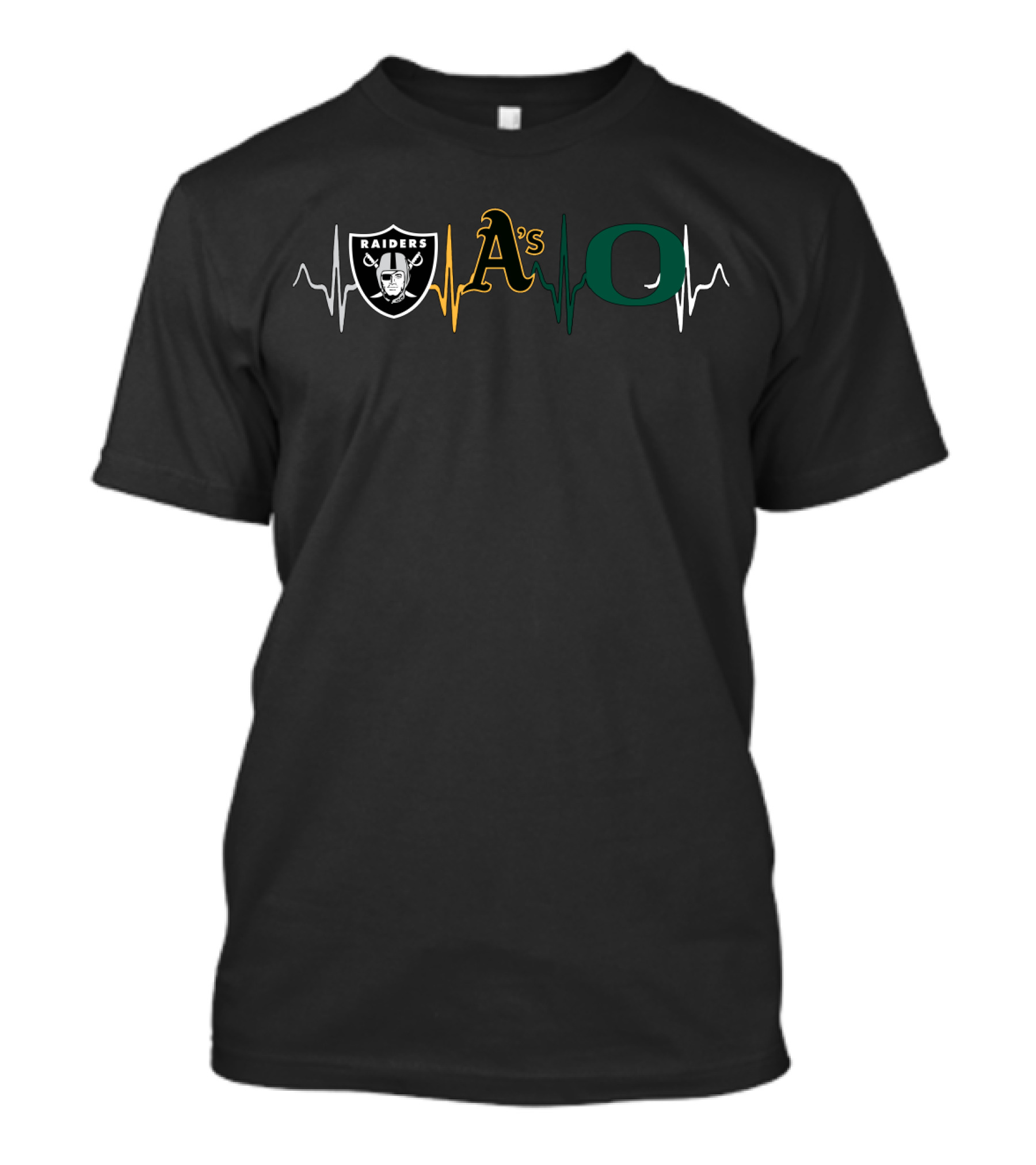 Raiders Athletics Oakland A's Oregon Ducks Heartbeat T-Shirt