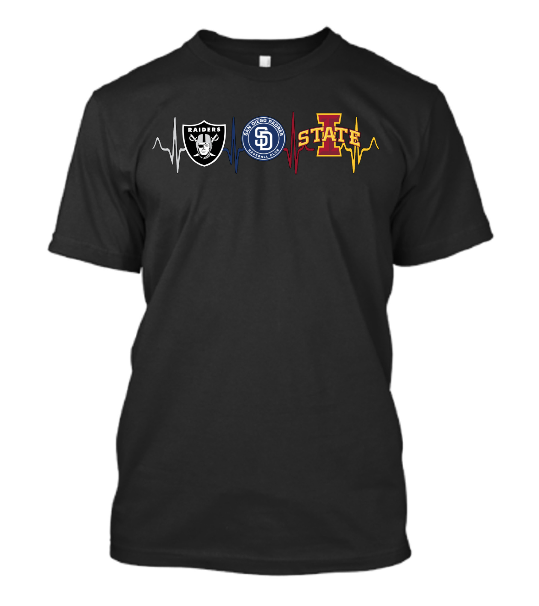 Raiders San Diego Padres Iowa State Heartbeat T-Shirt
