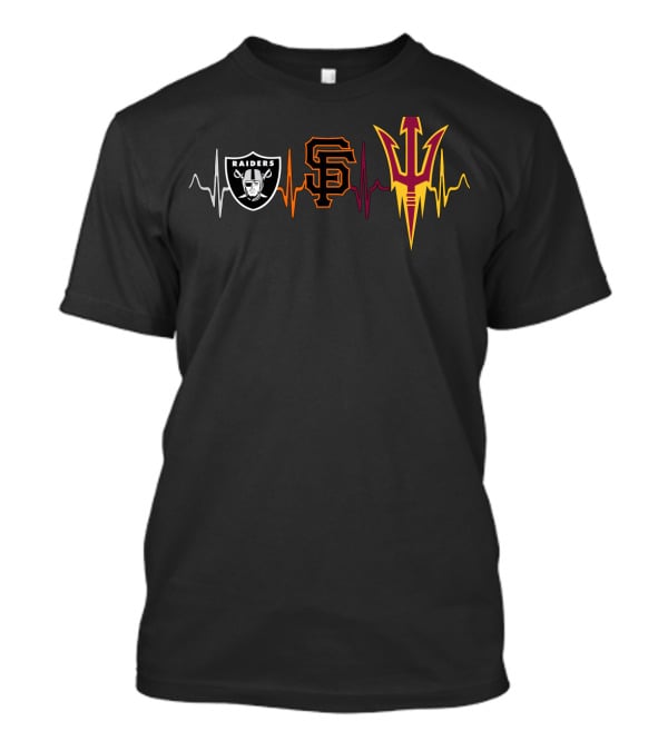 Raiders Giants Asu Heartbeat T-Shirt
