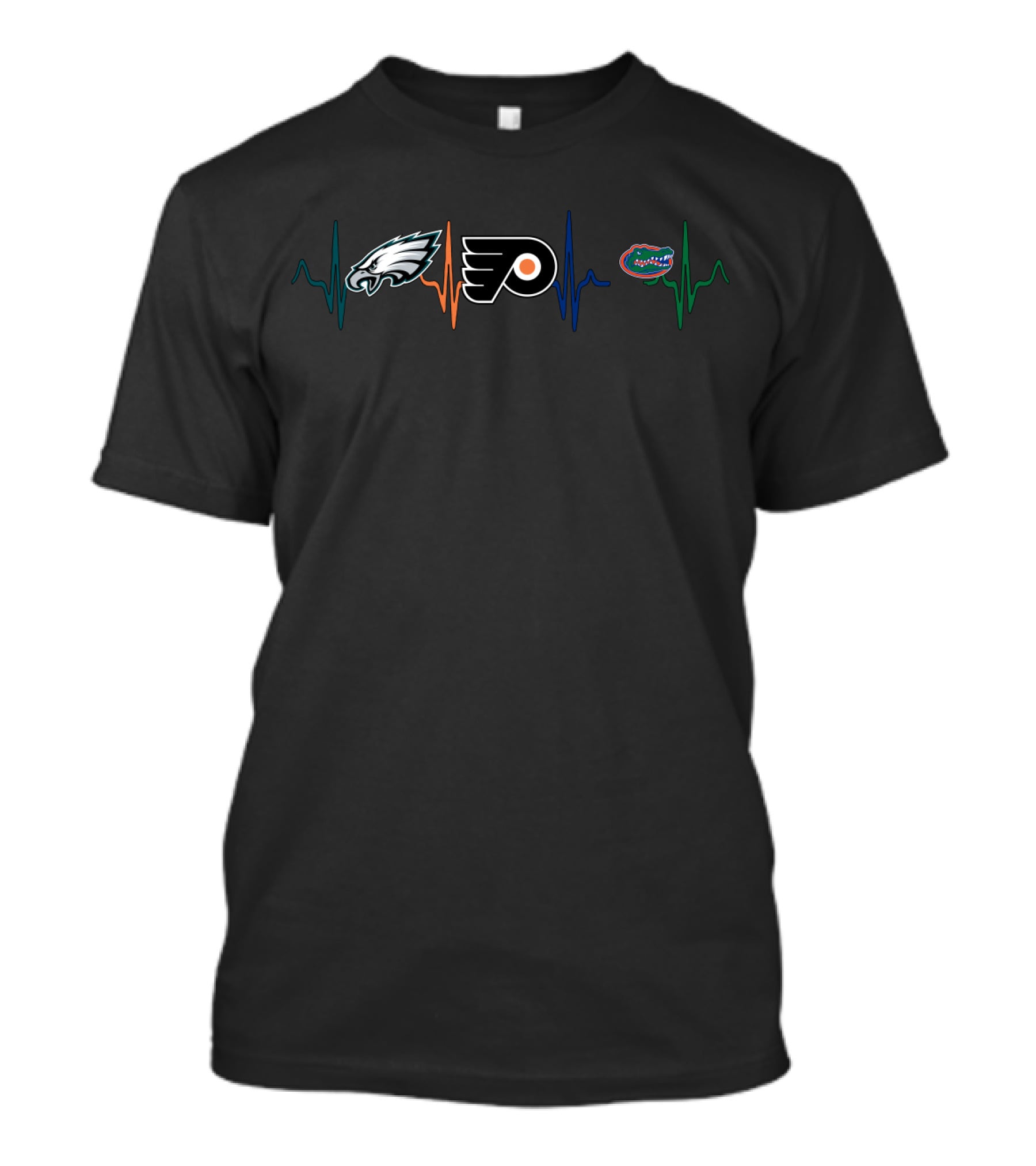 Philadelphia Eagles Flyers Florida Gators Heartbeat T-Shirt