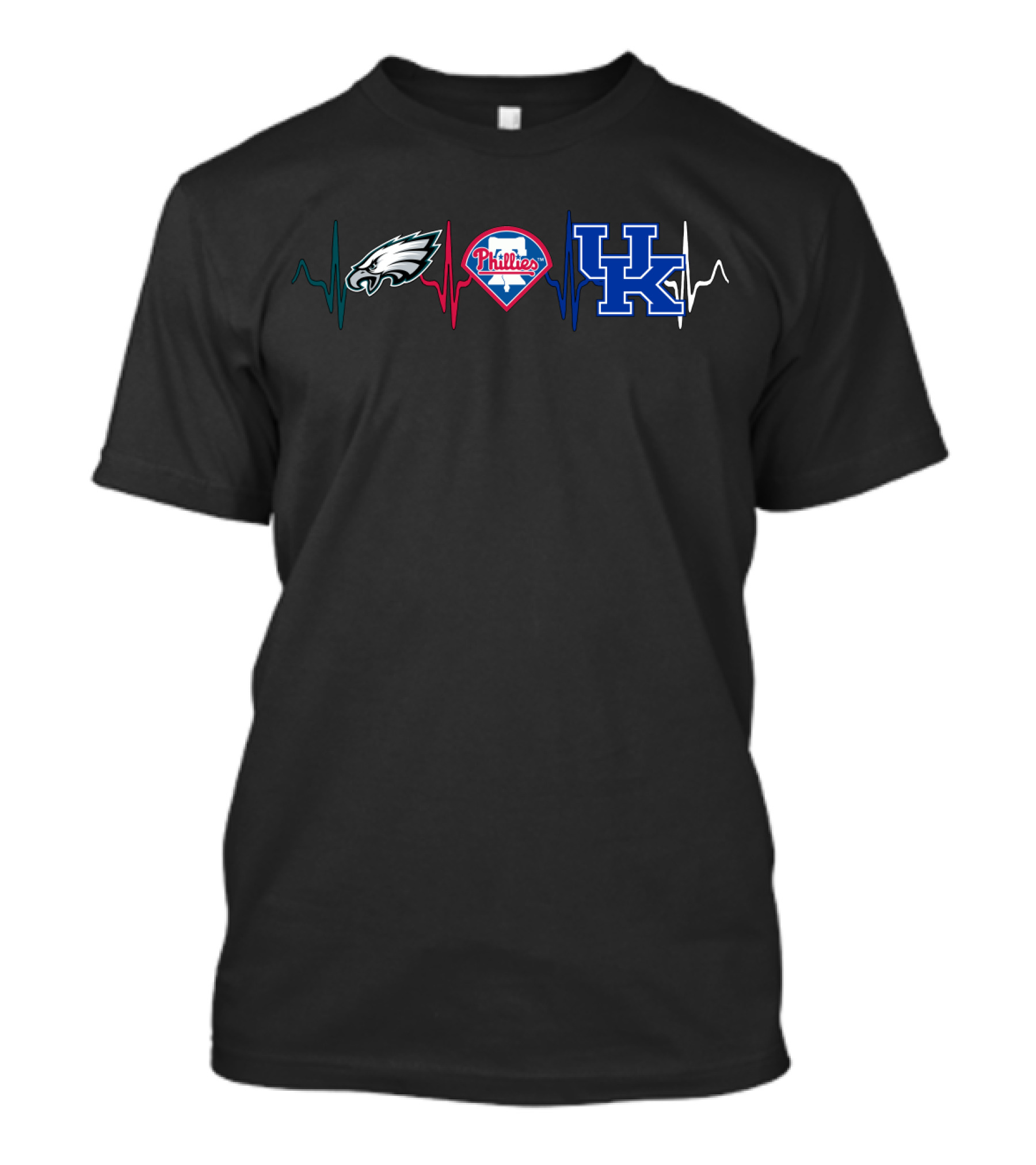Eagles Phillies Kentucky Wildcats Heartbeat T-Shirt