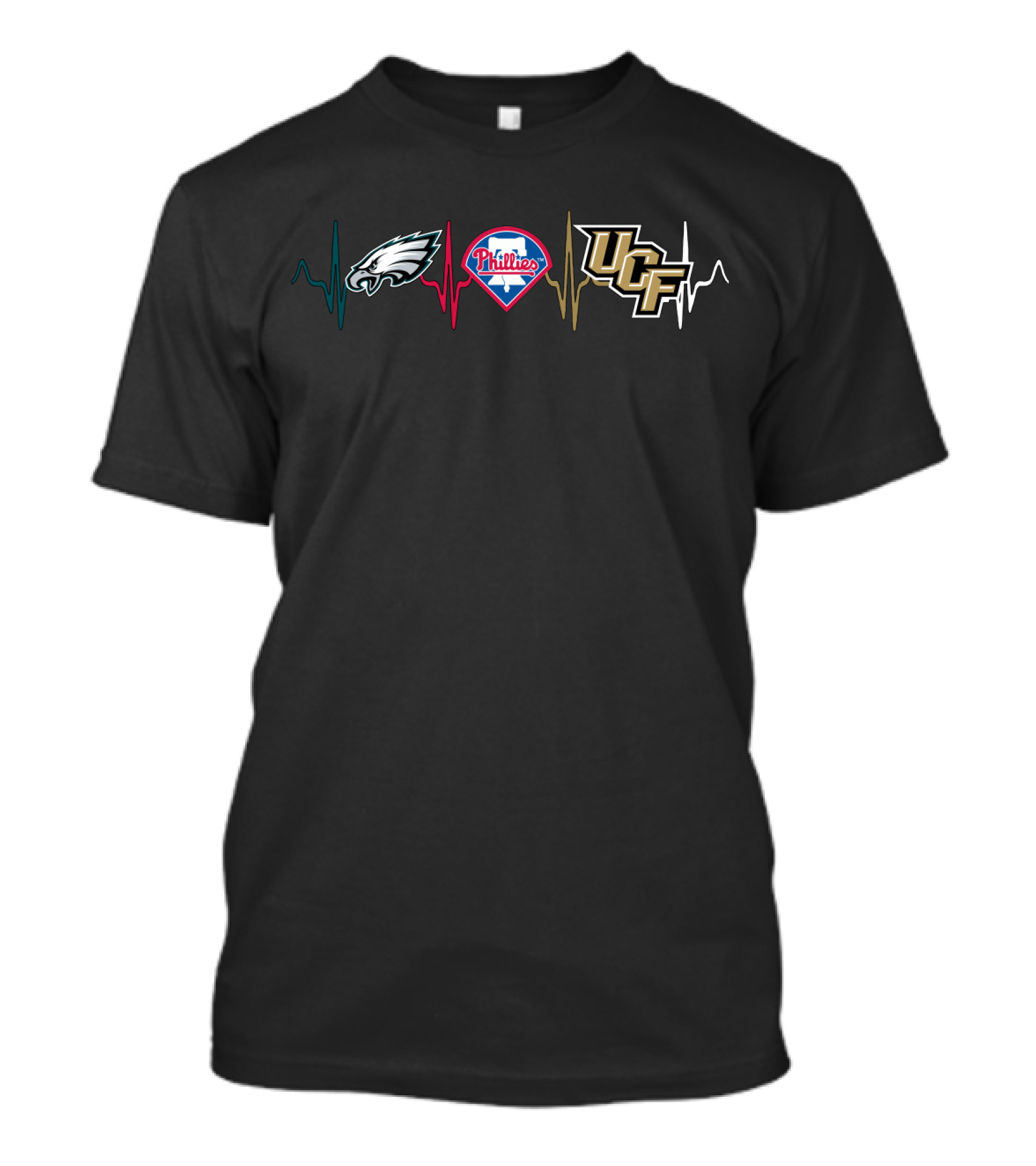 Philadelphia Eagles Phillies Ucf Heartbeat Fusion T-Shirt