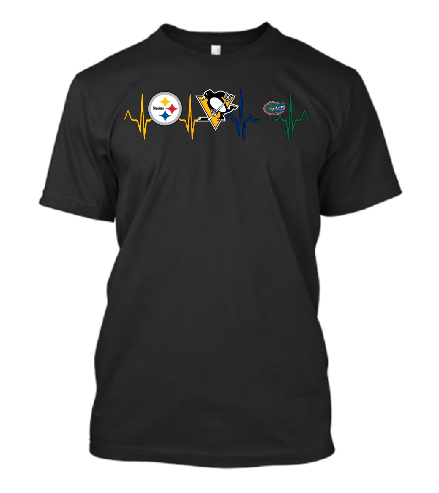 Steelers Penguins Gators Heartbeat Love T-Shirt